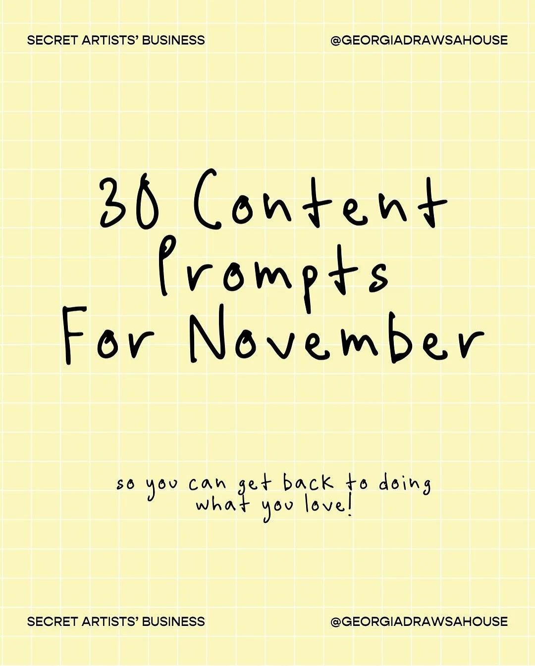 30 content prompts for your November so you can get back to doing the actual good stuff in your business. Save it for later ❤️ If you want one of these every month, jump on the SAB waitlist, you&rsquo;ll get it delivered to your email. And who knows,