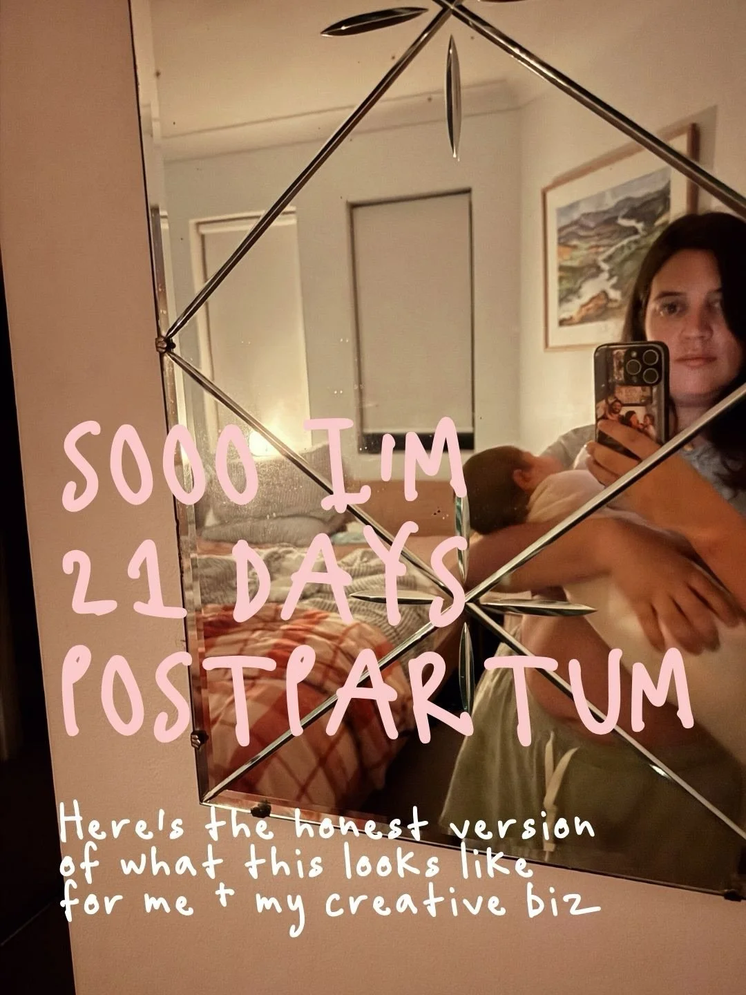 Hi I&rsquo;m Georgia, mum of Tilby (4) + 21 days postpartum (this is Harry!). I also run two businesses, Georgia Draws A House + @softlaunch_ (my design agency). ⁣
⁣
I&rsquo;ve been at this for a decade, but when I had my first baby there wasn&rsquo;