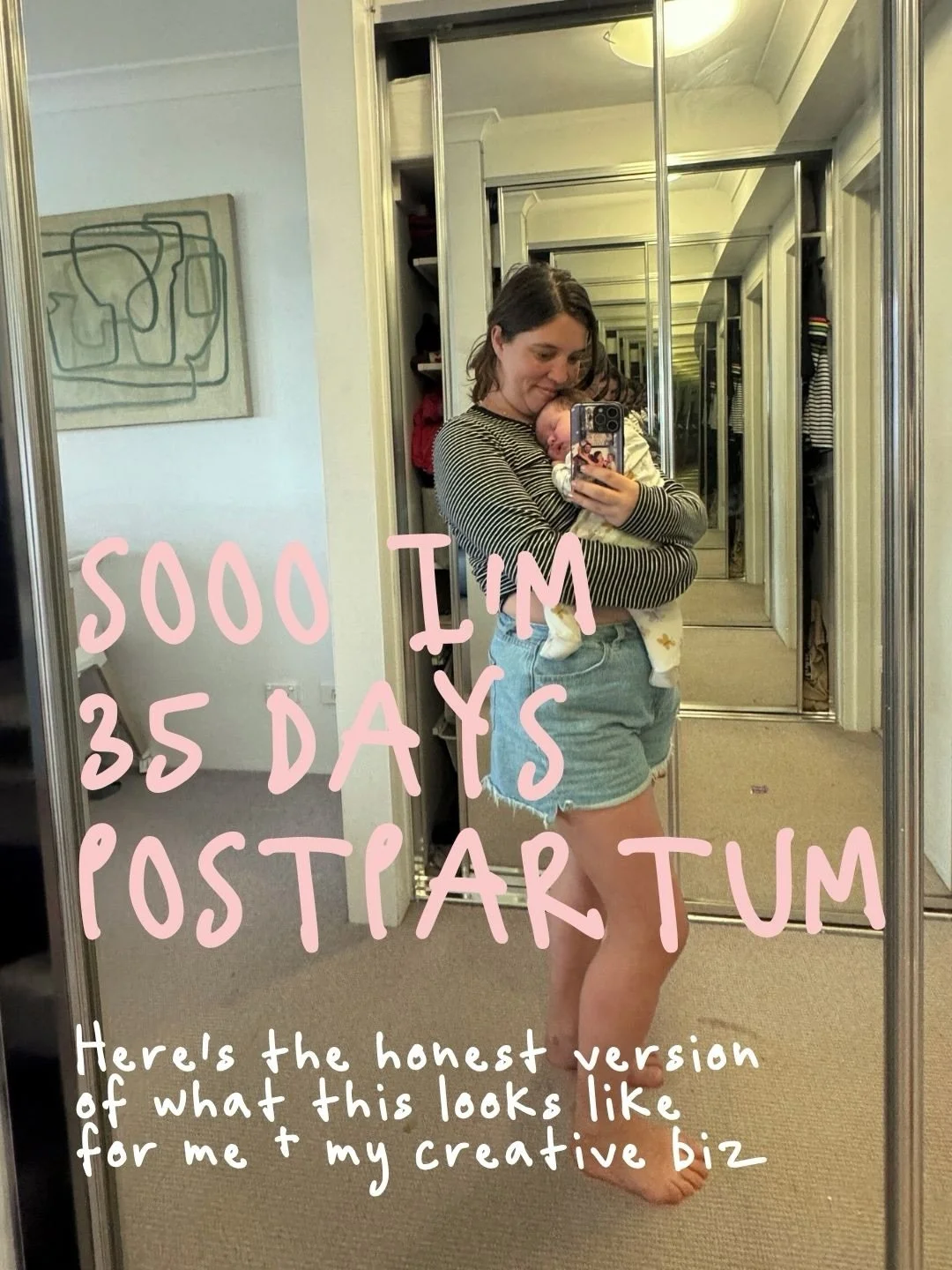 Hi I&rsquo;m Georgia, mum of Tilby (4) + 35 days postpartum (this is Harry!). I also run two businesses, Georgia Draws A House + @softlaunch_ (my design agency). ⁣
⁣
I&rsquo;ve been at this for a decade, but when I had my first baby there wasn&rsquo;