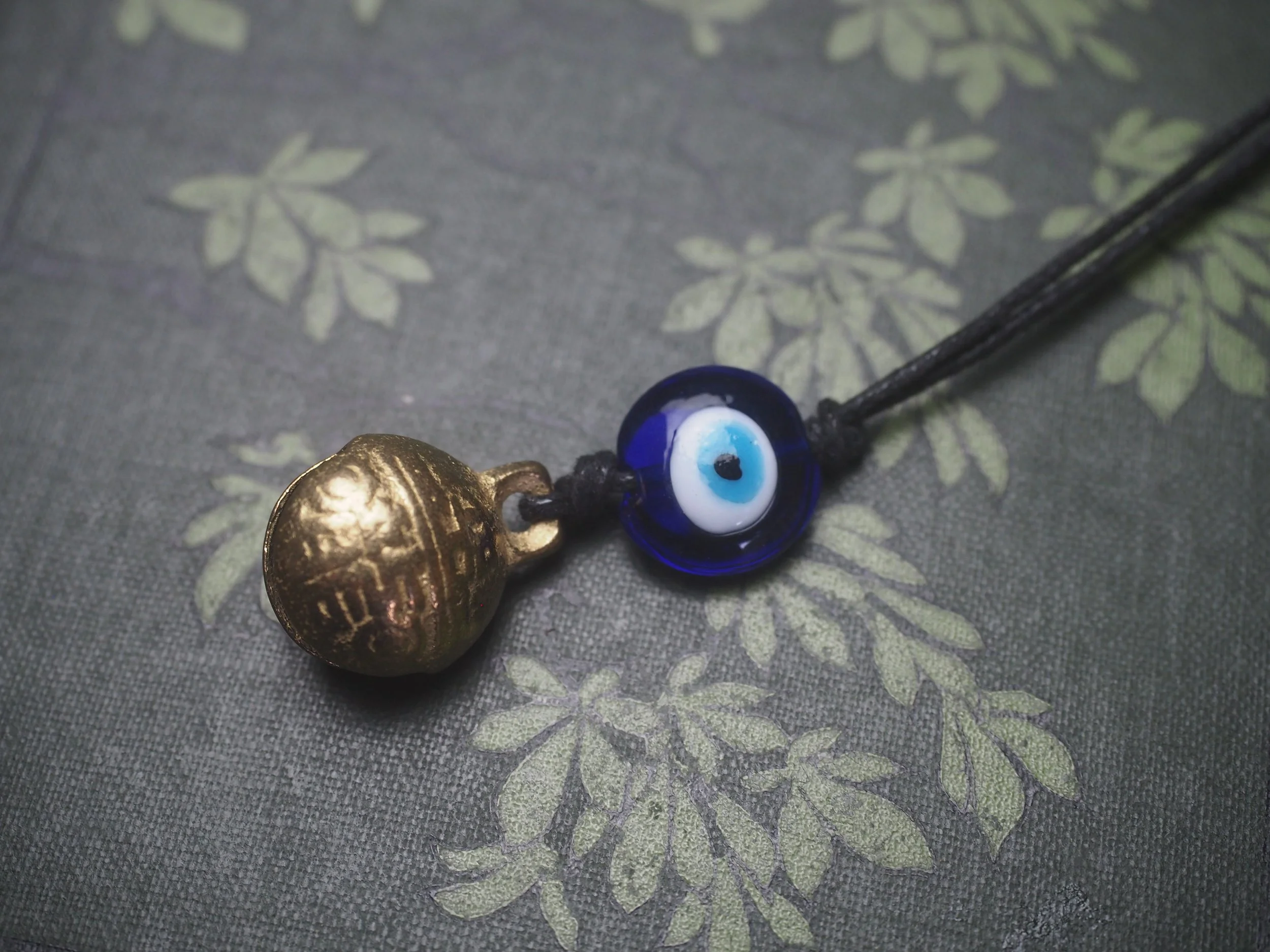 Witch Bell and Evil Eye Charm Pendant for Protection Magic