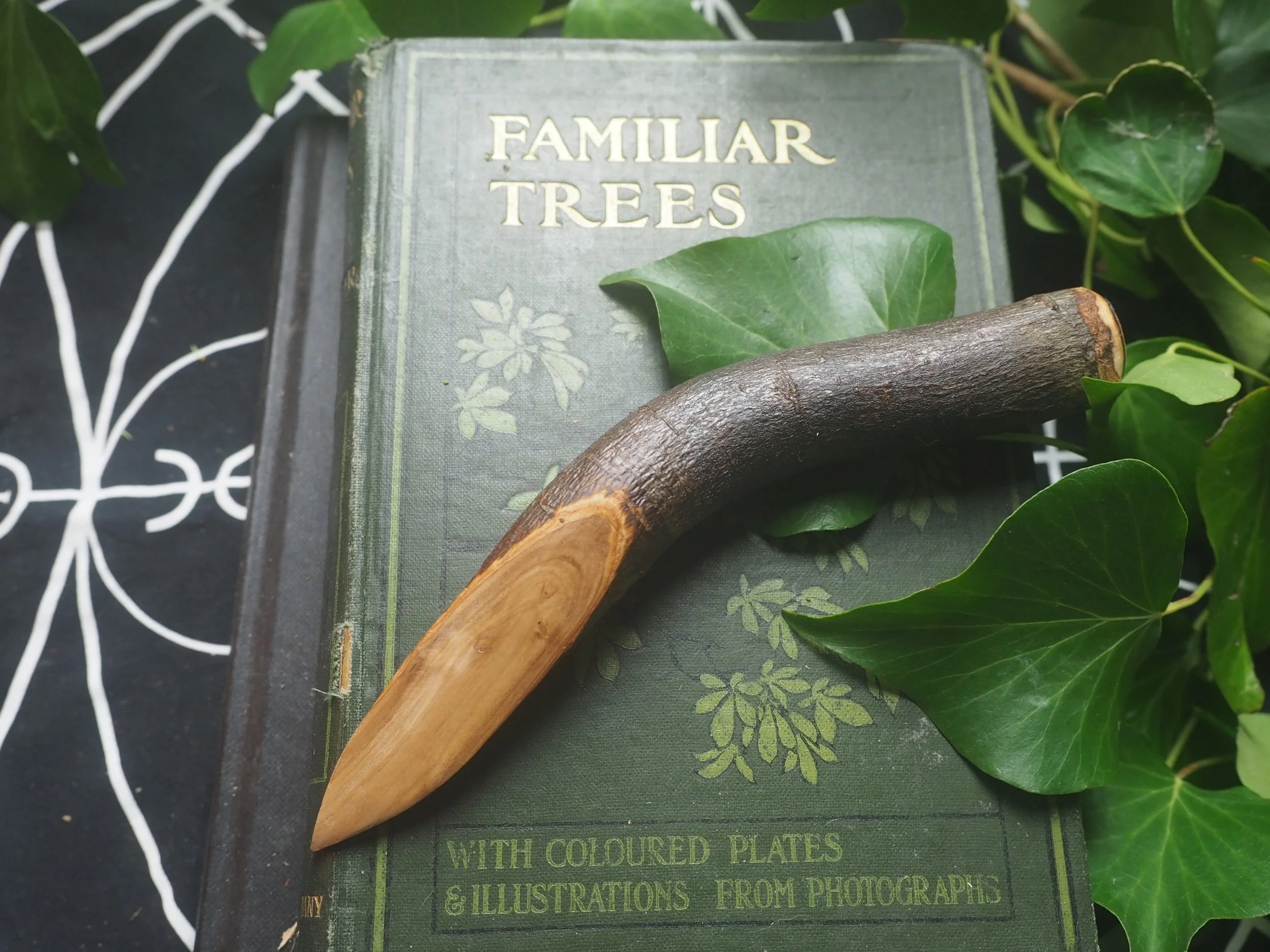 Hand-Carved Avalon Apple Wood Athame - Witches Knife