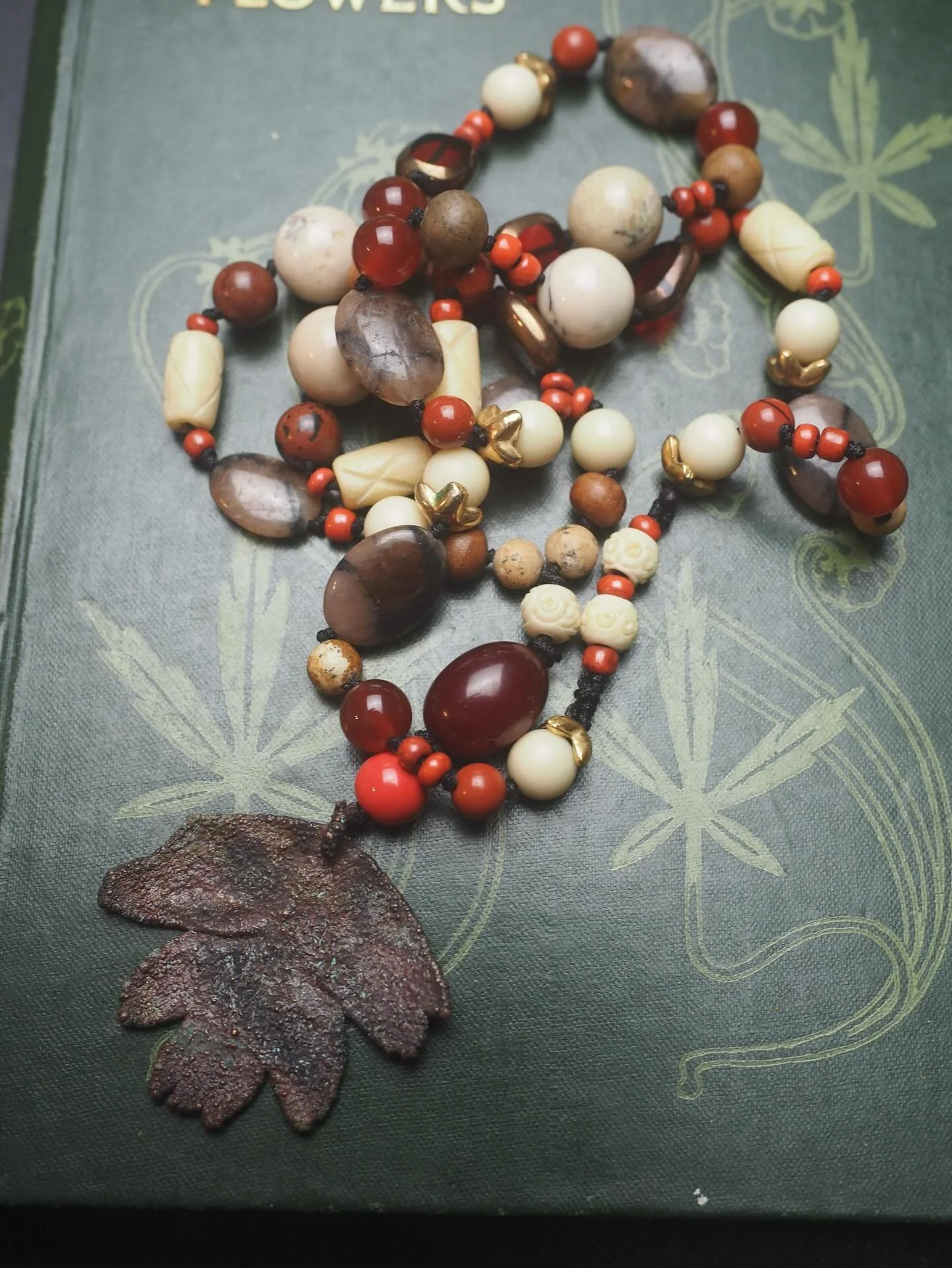 New! Spirit of the hawthorn ritual necklace - copper plated real hawthorn leaf, vintage beads, hand knotted in ritual space. Website only.
.
.
.
.
.
.
#greenwomancrafts #pagan #witch #witchcraft #witchnecklace