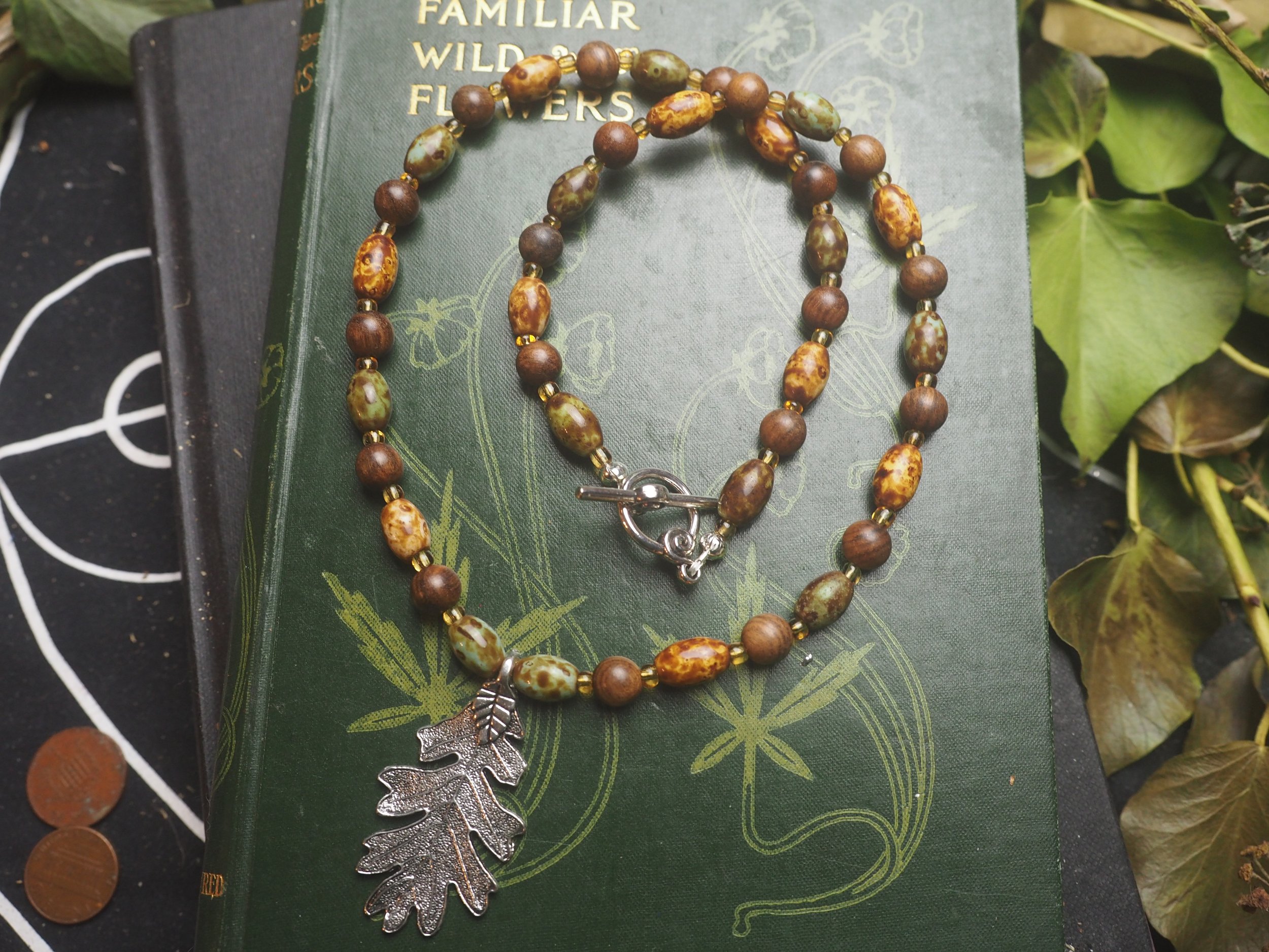 Oak Leaf Necklace for Strength and Courage