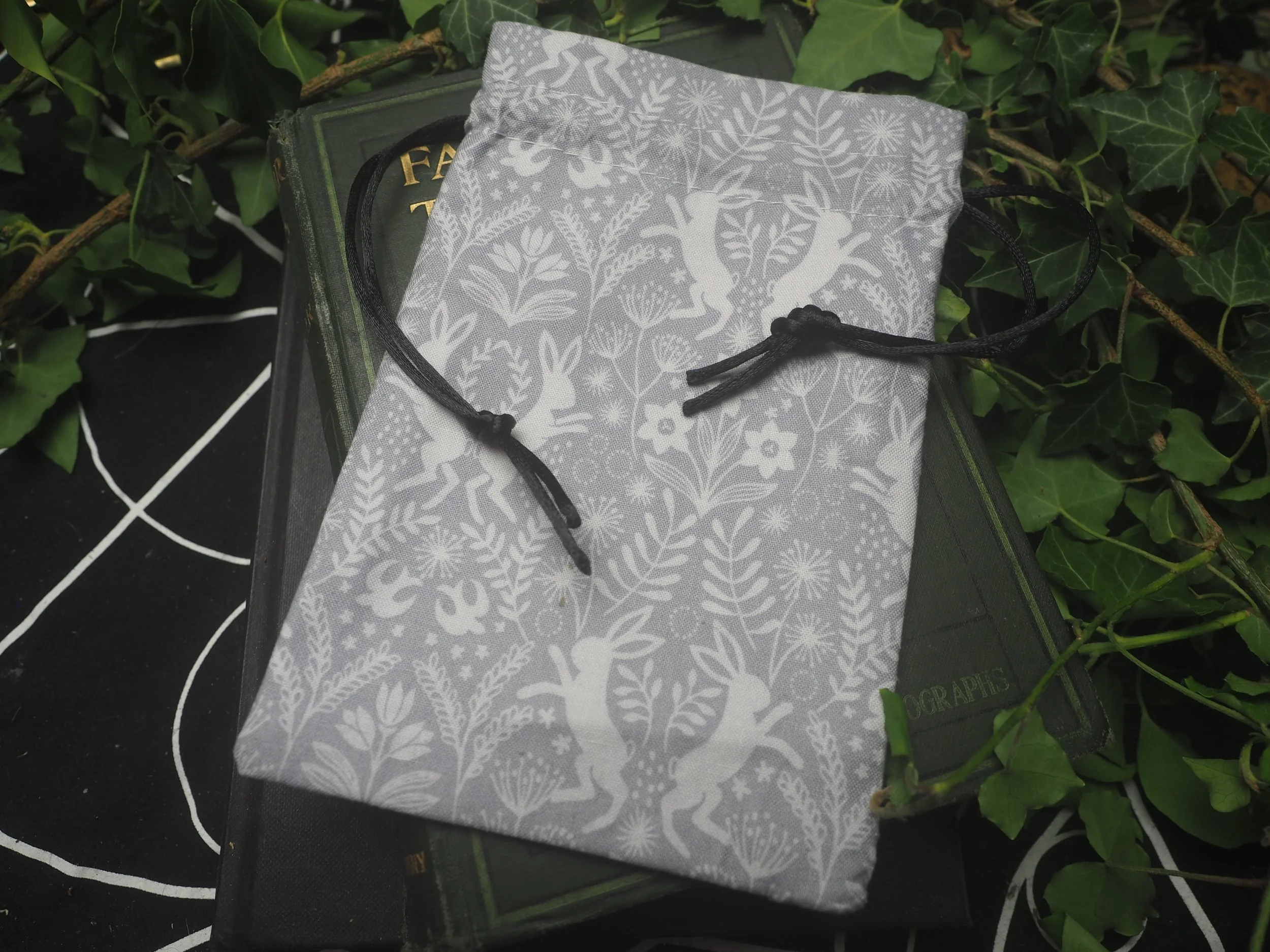 Mad March Hare Drawstring Bag for Oracle Cards, Runes, Jewellery etc.