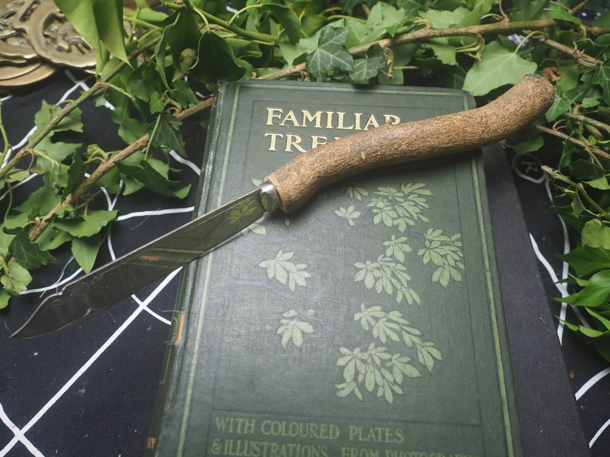 Ash Root Athame with Upcycled Silver Plated Blade