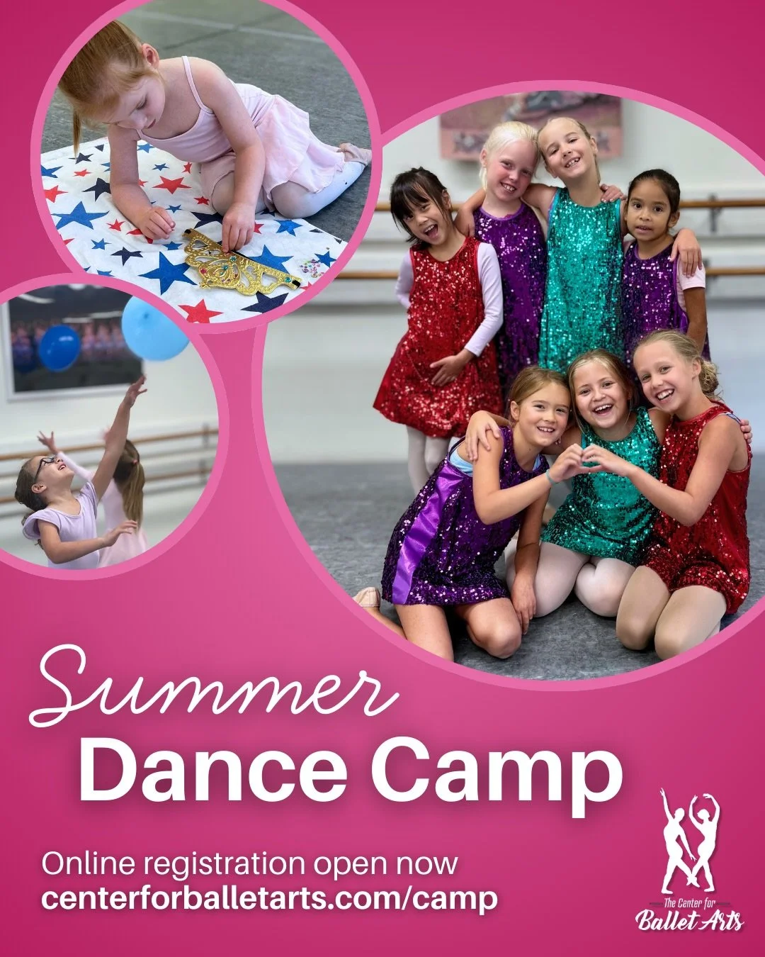 Online registration for Summer Dance Camps is open now on centerforballetarts.com/camp ☀️

CBA offers five summer dance camps for dancers ages 3.5 to 11 led by our Children&rsquo;s Director, Ms. Annah. Each camp includes a foundation of ballet, tap, 