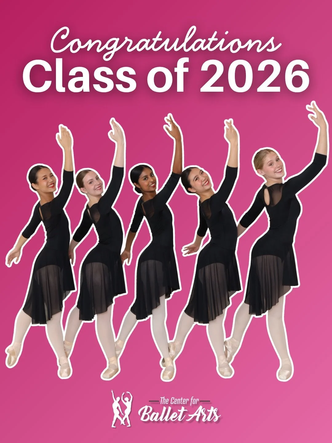 Congratulations to the BAE Class of 2026! We are so proud of all of your accomplishments and cannot wait to see the next phase in your journeys. 

Be sure to see and support them during their last Spring Recital on June 12 at 7 PM and June 14 at 3 PM