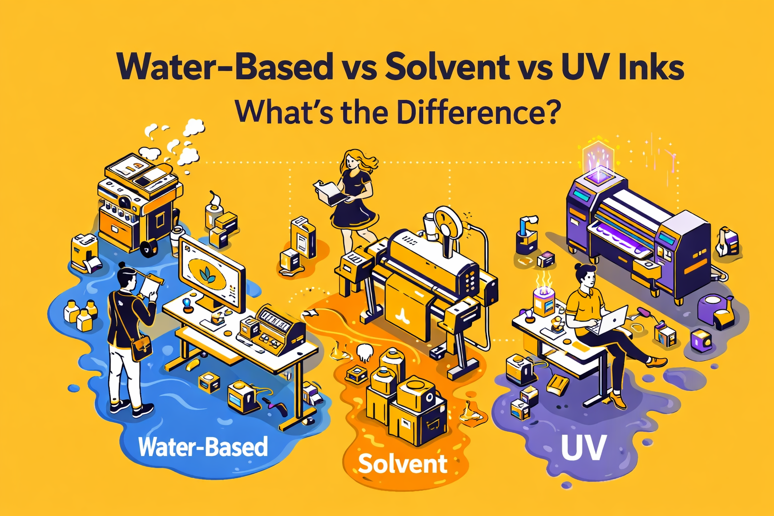 What Is the Difference Between Water-Based, Solvent, and UV Inks?