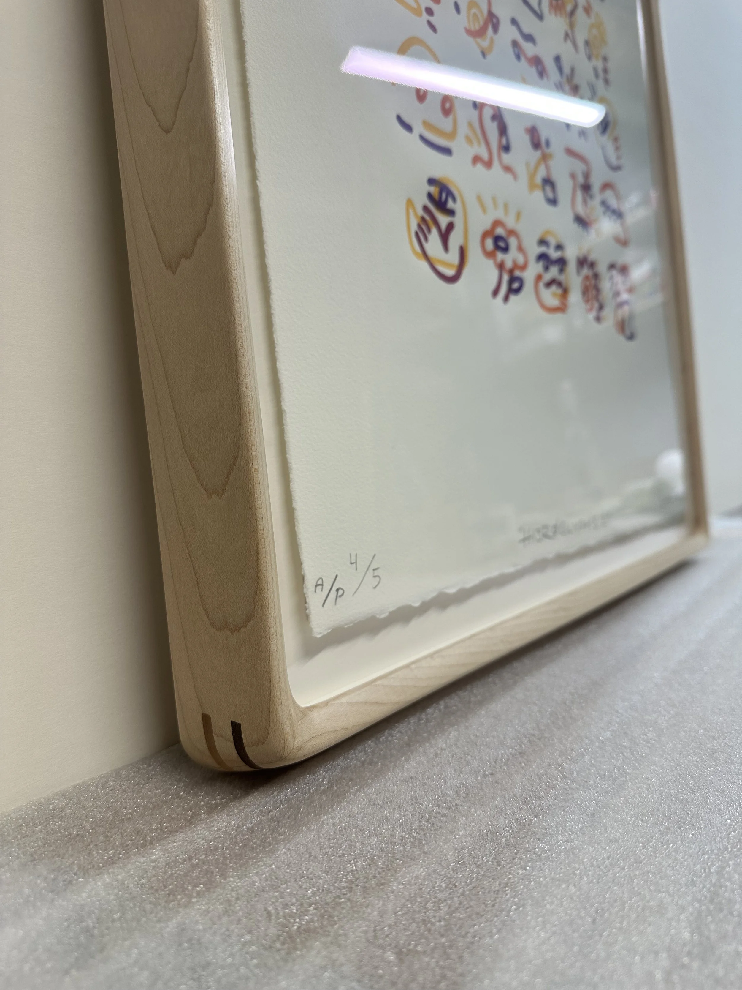 Detail of our spline joinery.