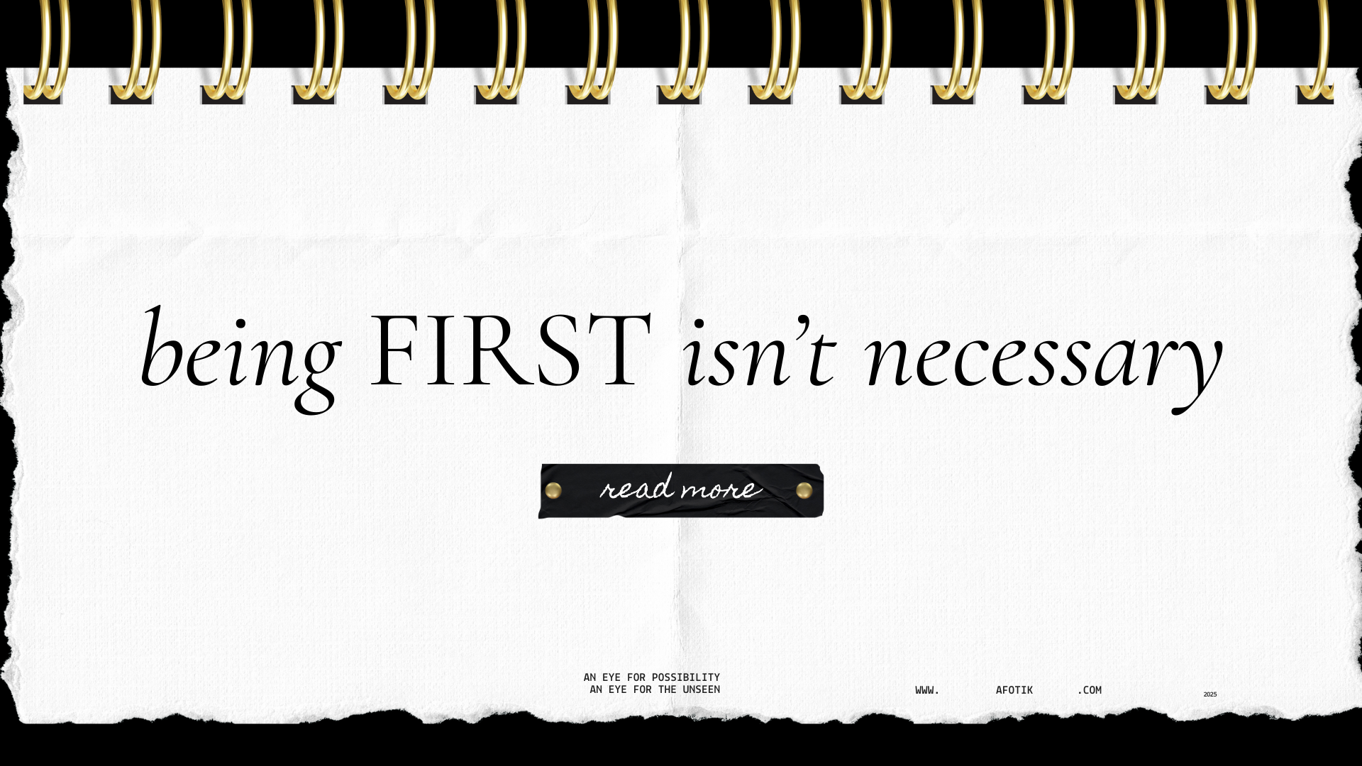 You don’t Need to be #1