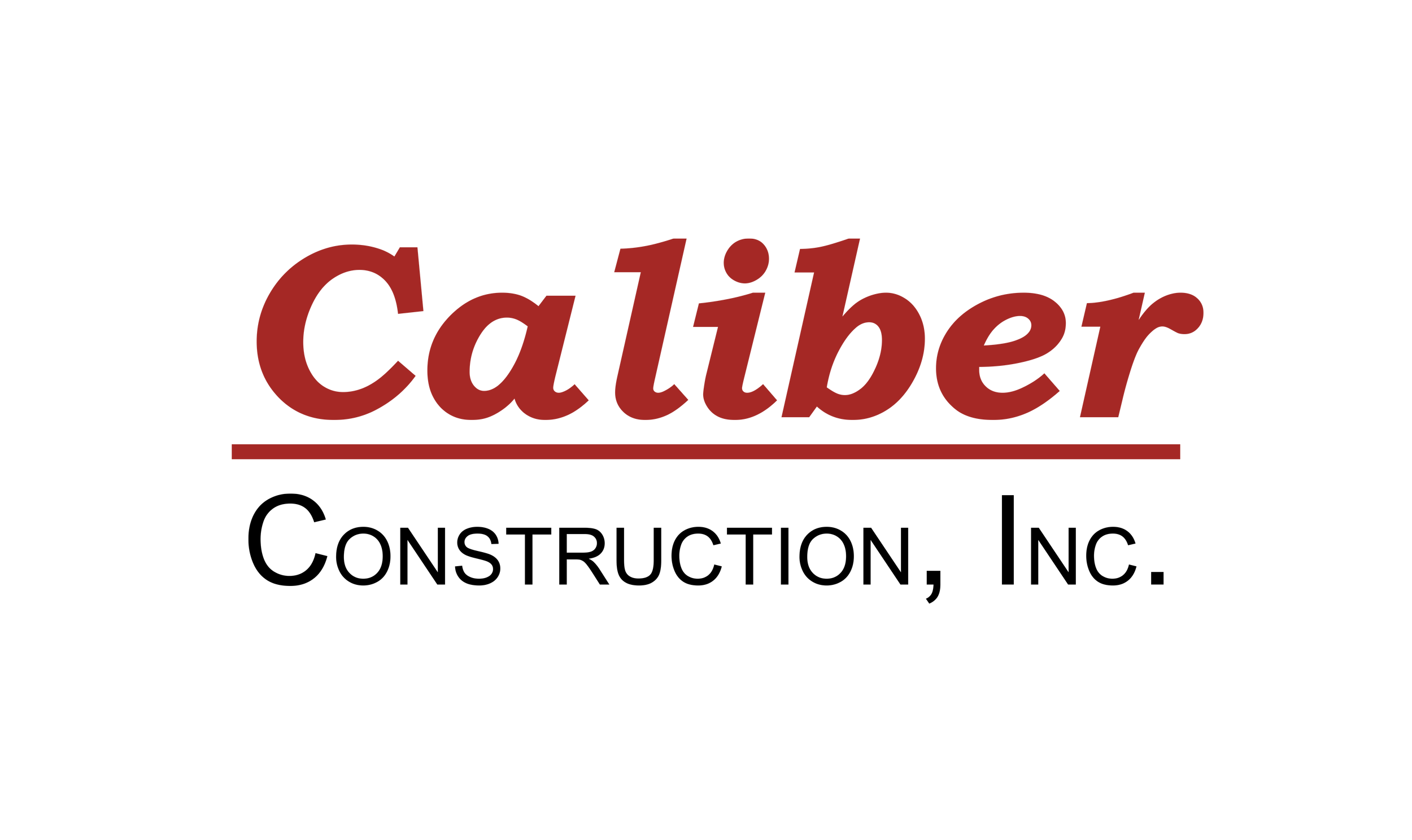 Caliber logo with a red word 'Caliber' above a black underline and smaller black text 'Home Defense' underneath.