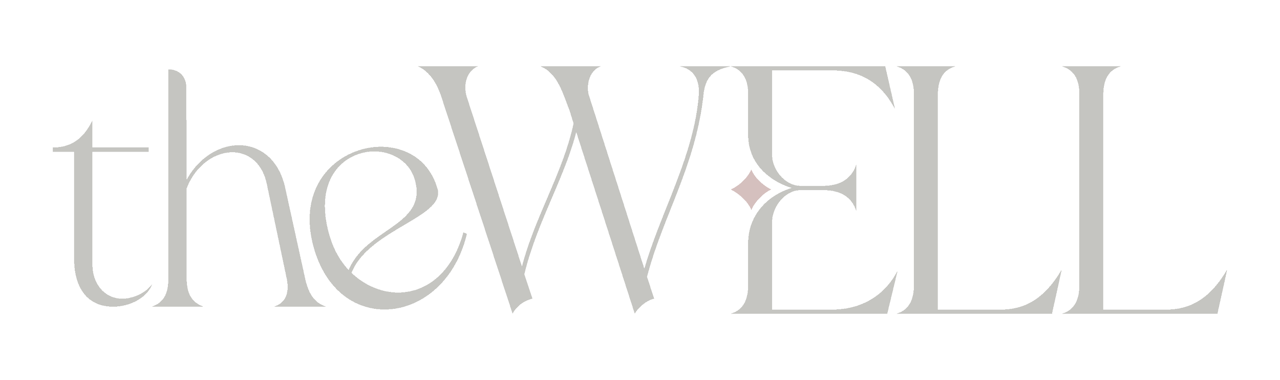 Stylized text saying 'theyWELL' with a small diamond shape in the middle, all in light gray color.