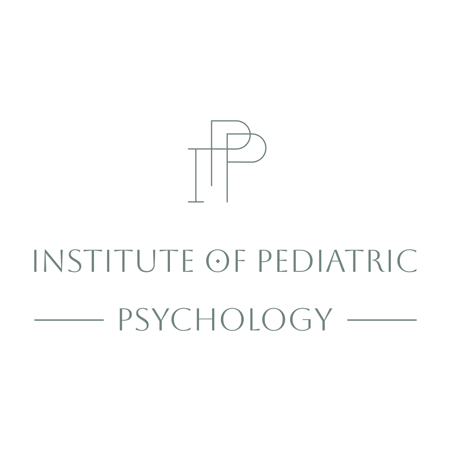 Logo for the Institute of Pediatric Psychology featuring stylized letters 'IP' and the institute name on a black background.