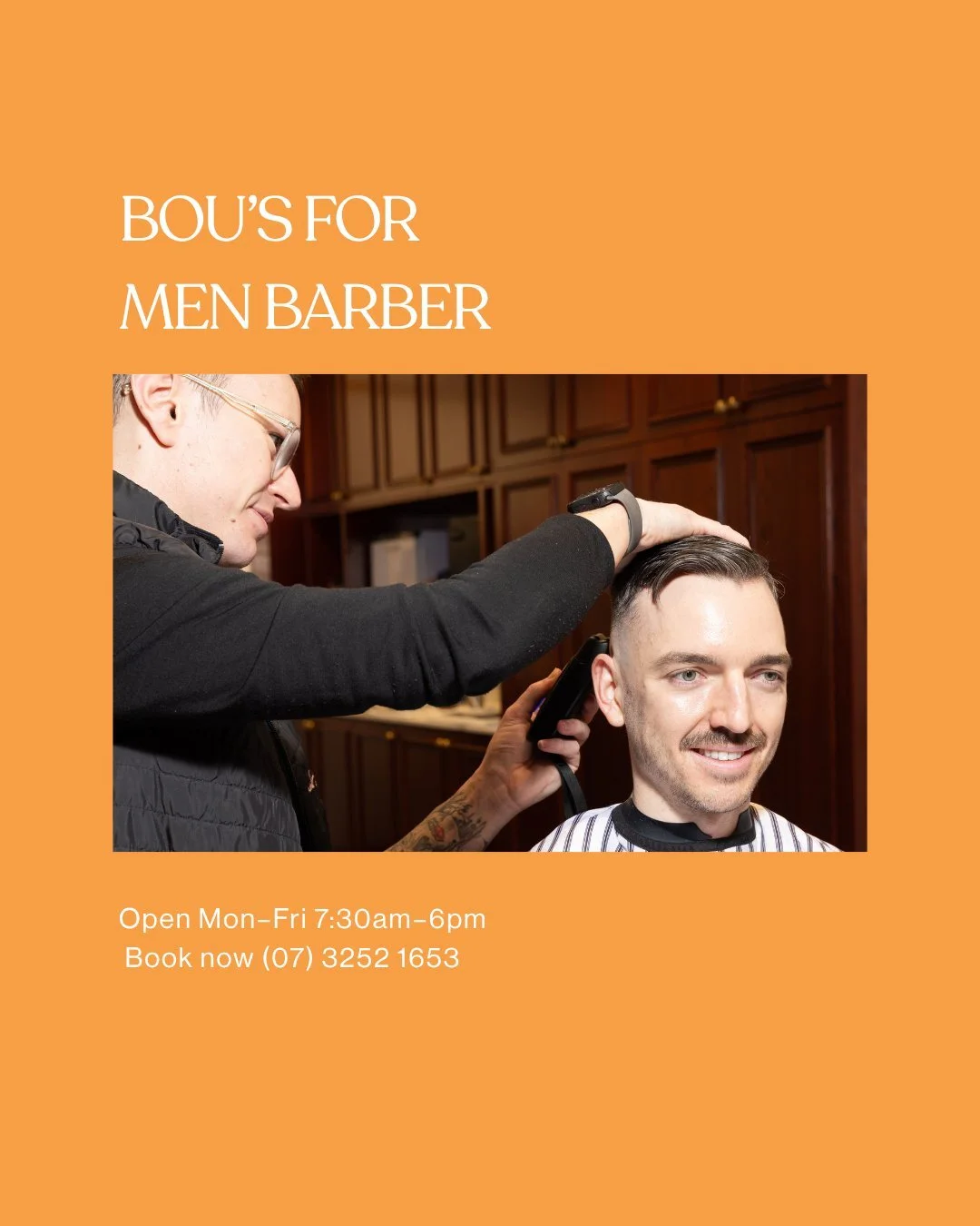 Your ticket to a fresh cut 💈
Time for a clean-up?

Swing by Bou's For Men Barber Shop and get sorted. Book your next cut on (07) 3252 1653.

#FortitudeValley #Barber #ValleyMetro