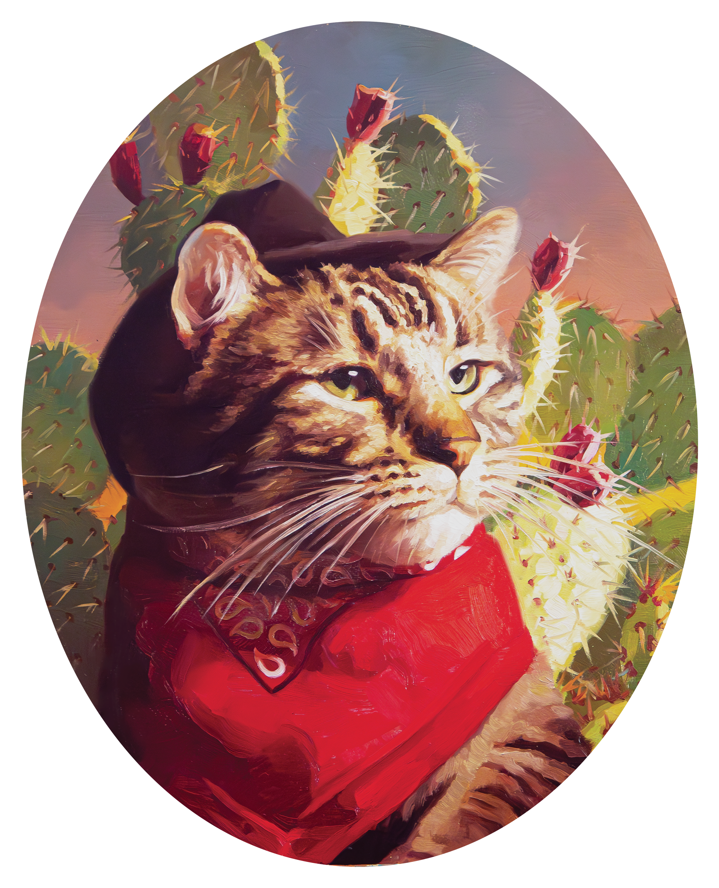 "Meowdy Tabby", 16 X20, Oil on Panel, 2025