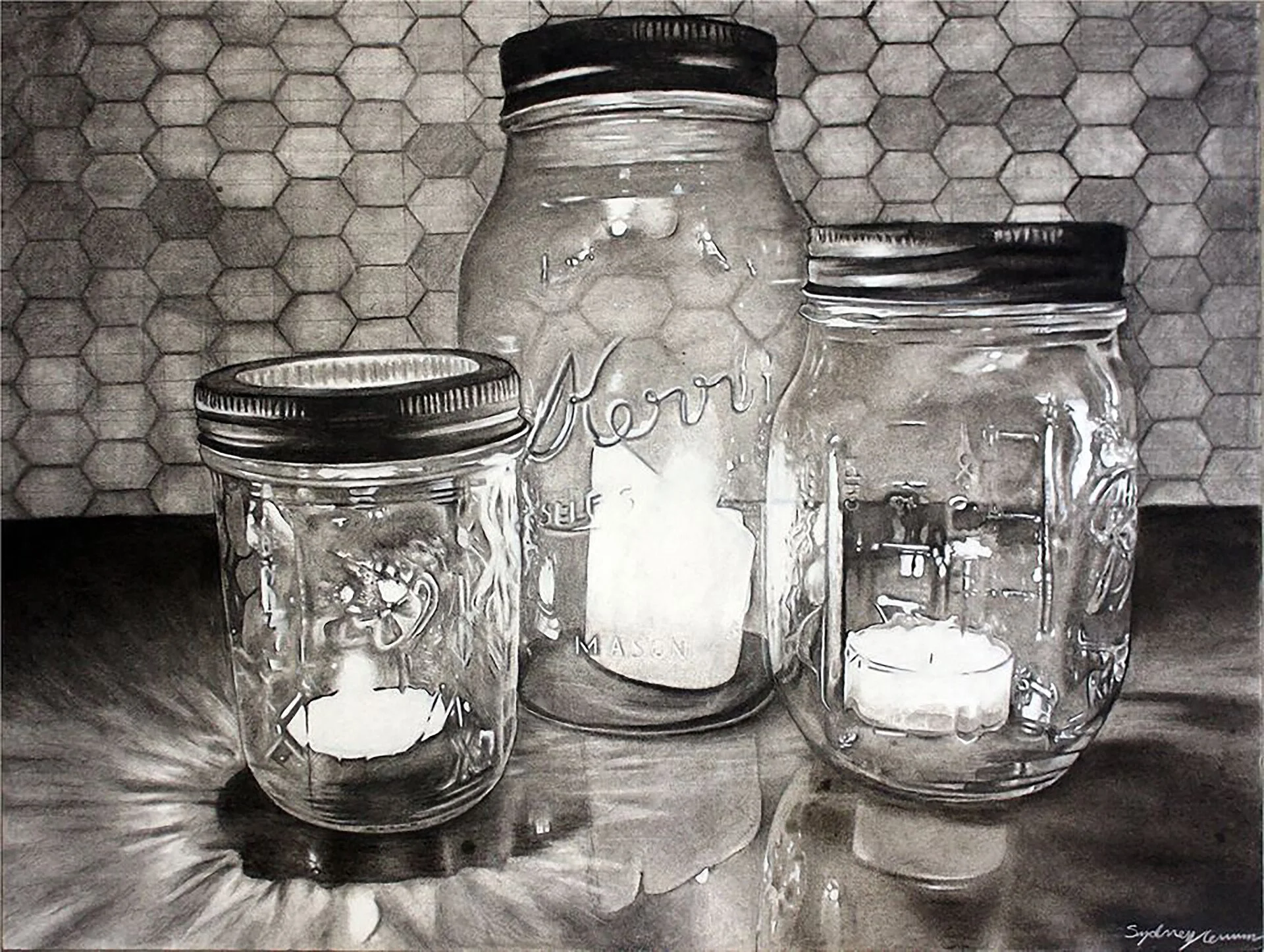“Illuminate” 18” X 24”, charcoal on paper, 2018