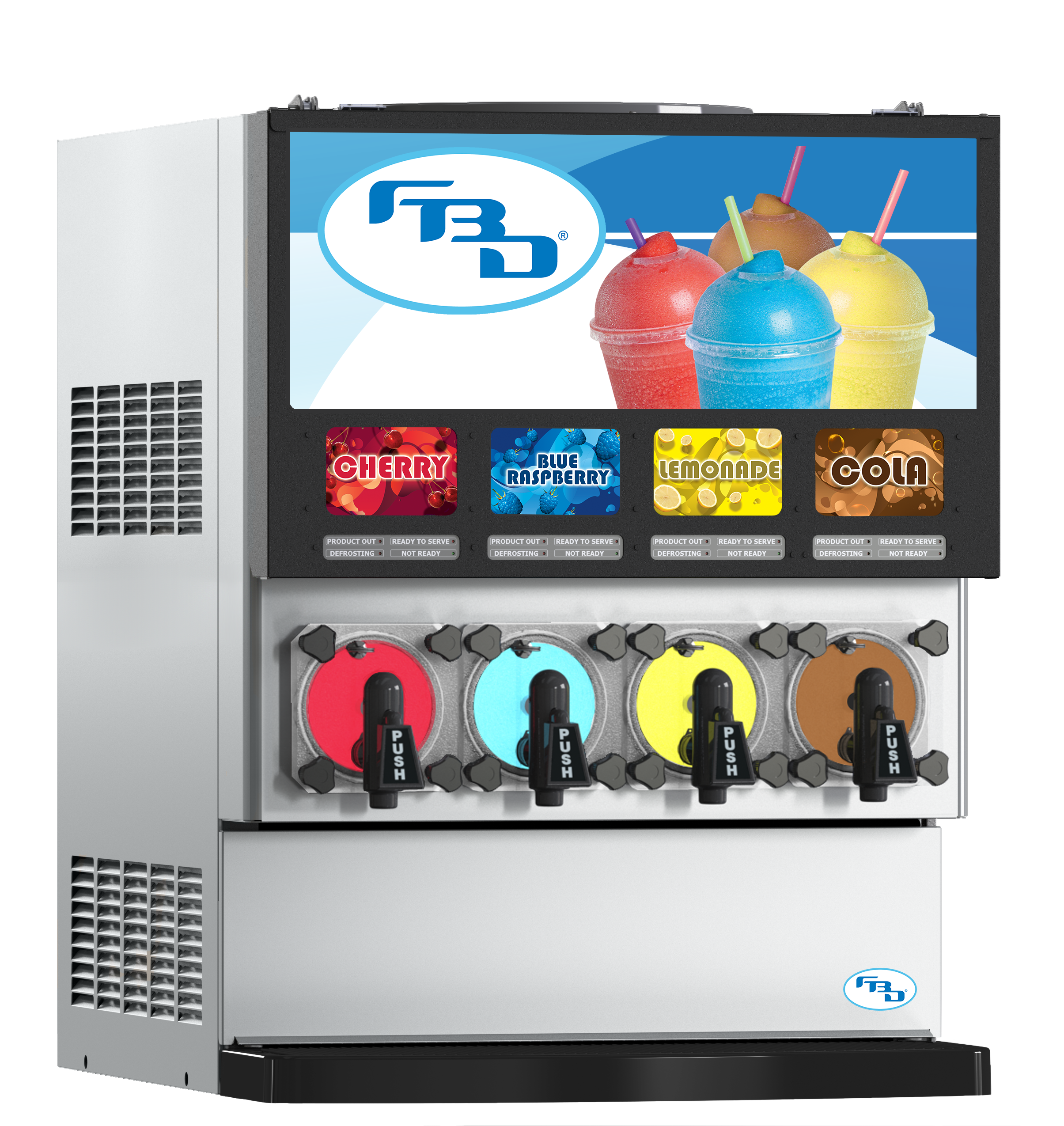 Refurbished FBD 774 Four Flavor Carbonated Slushy Machine - 220V Countertop
