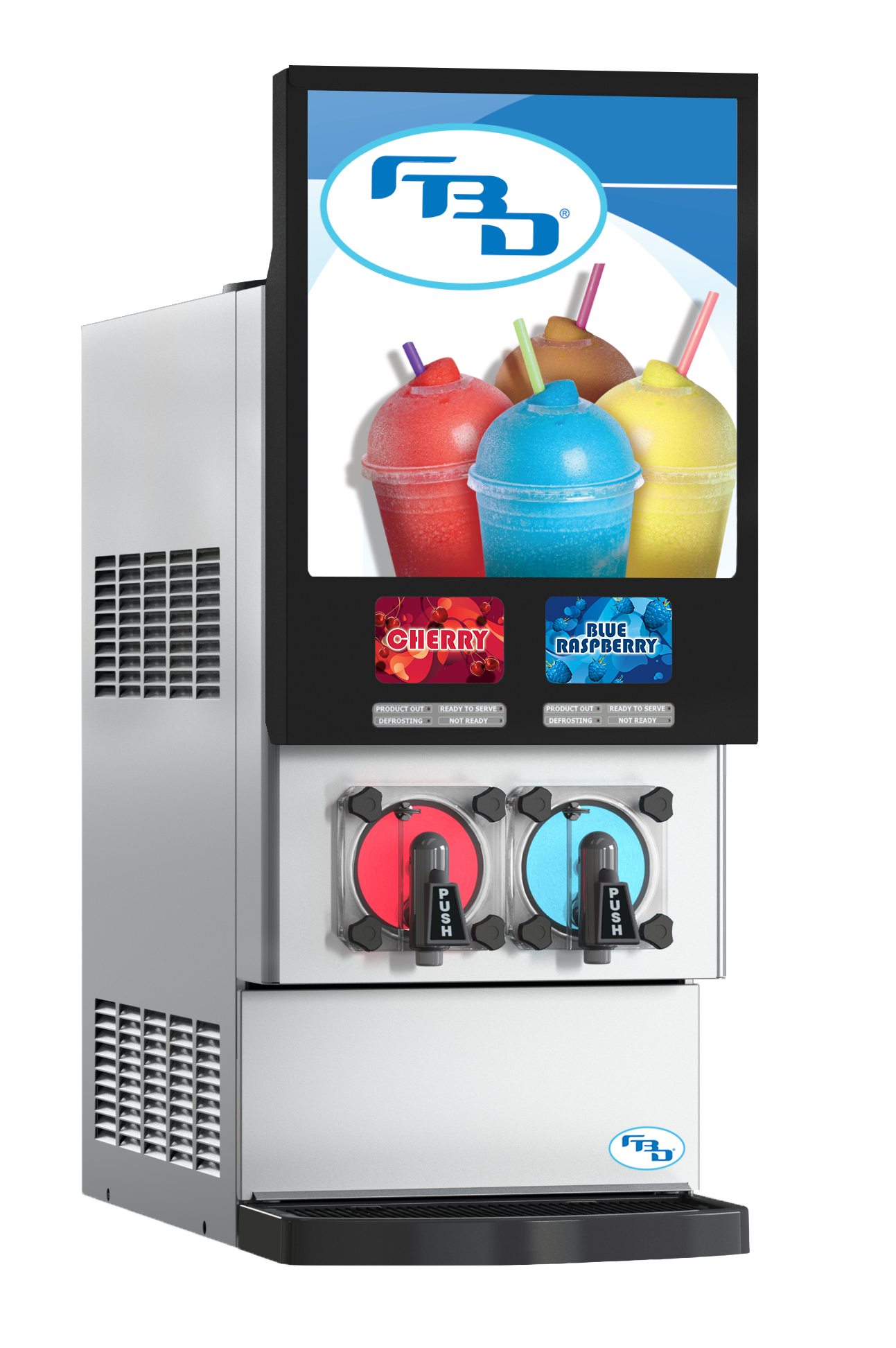 Brand New FBD 772 Double Flavor Carbonated Slushy Machine - 220V Countertop