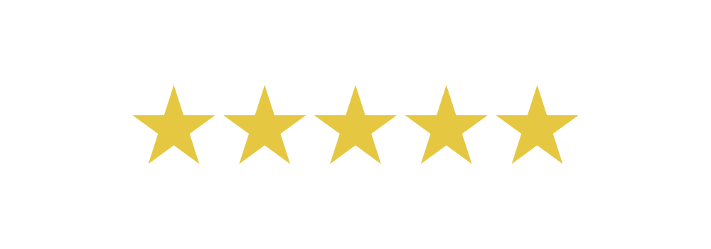 Five gold stars in a row with the word "Excellent" above.