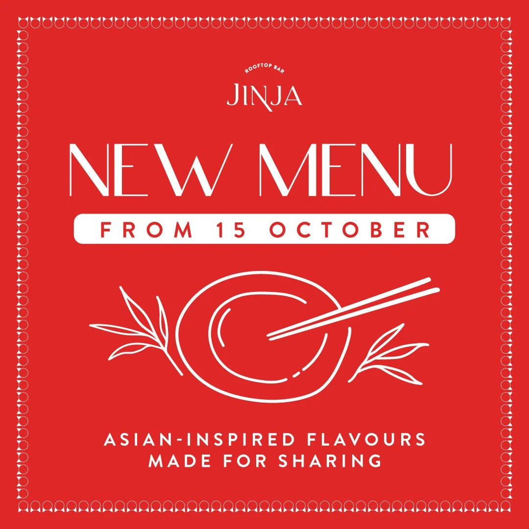 New Jinja Rooftop menu launching 15 October 2026 — Asian-inspired flavours made for sharing.