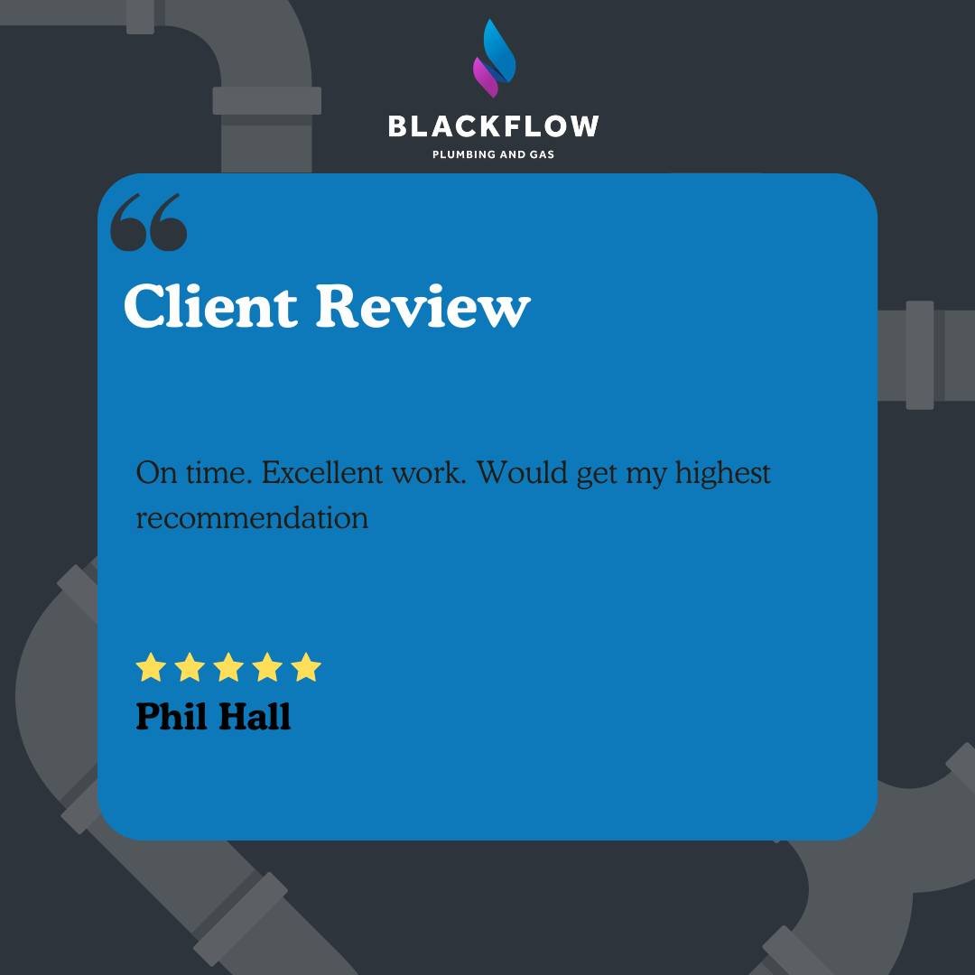 ⭐️⭐️⭐️⭐️⭐️ Another happy client! At Blackflow Plumbing and Gas, we take pride in delivering timely, excellent work every time. Thanks, Phil Hall, for the kind words and recommendation!

For top-quality plumbing services, trust Blackflow. Call us toda