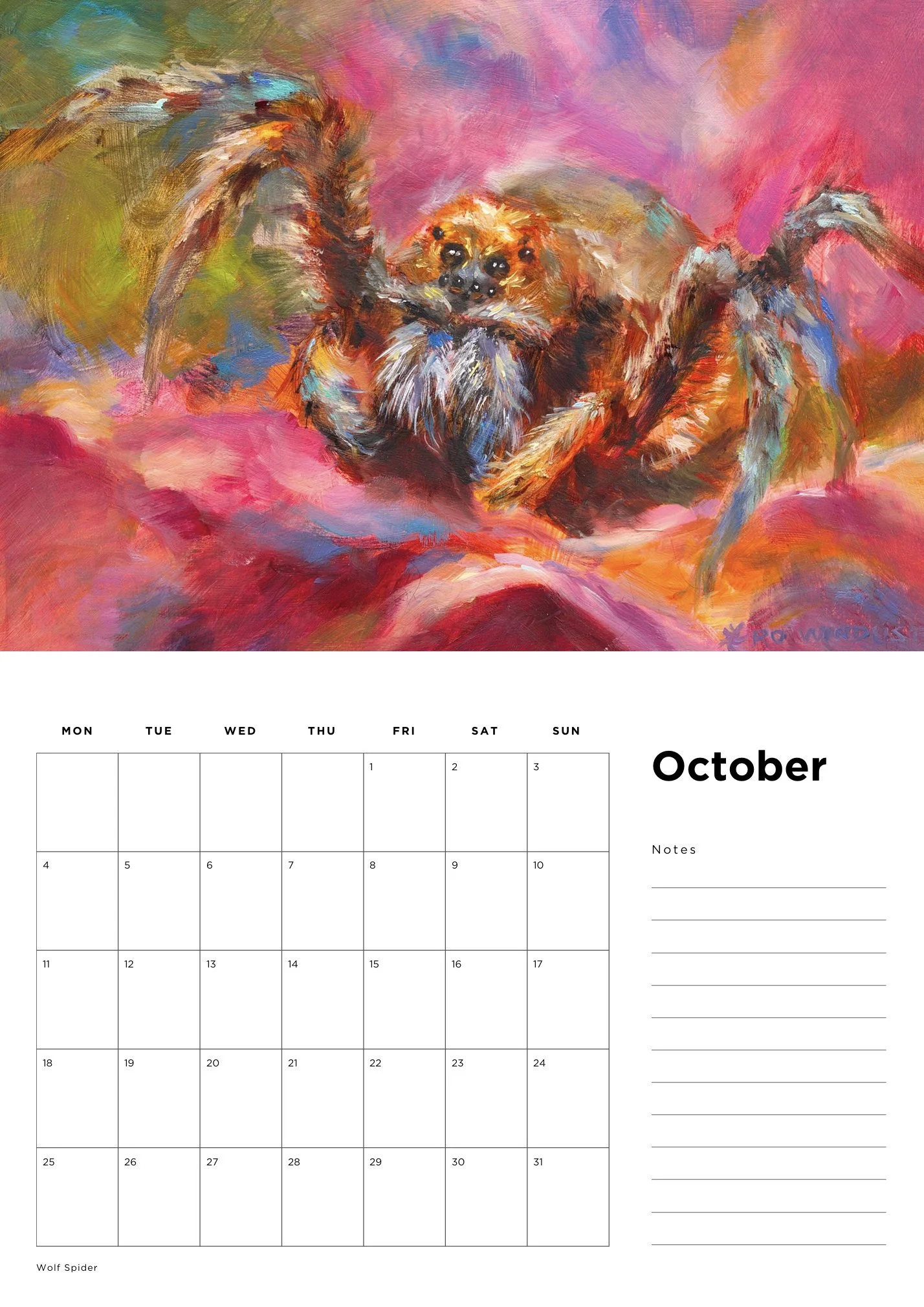 Australian Insects Calendar internal with spider.jpg