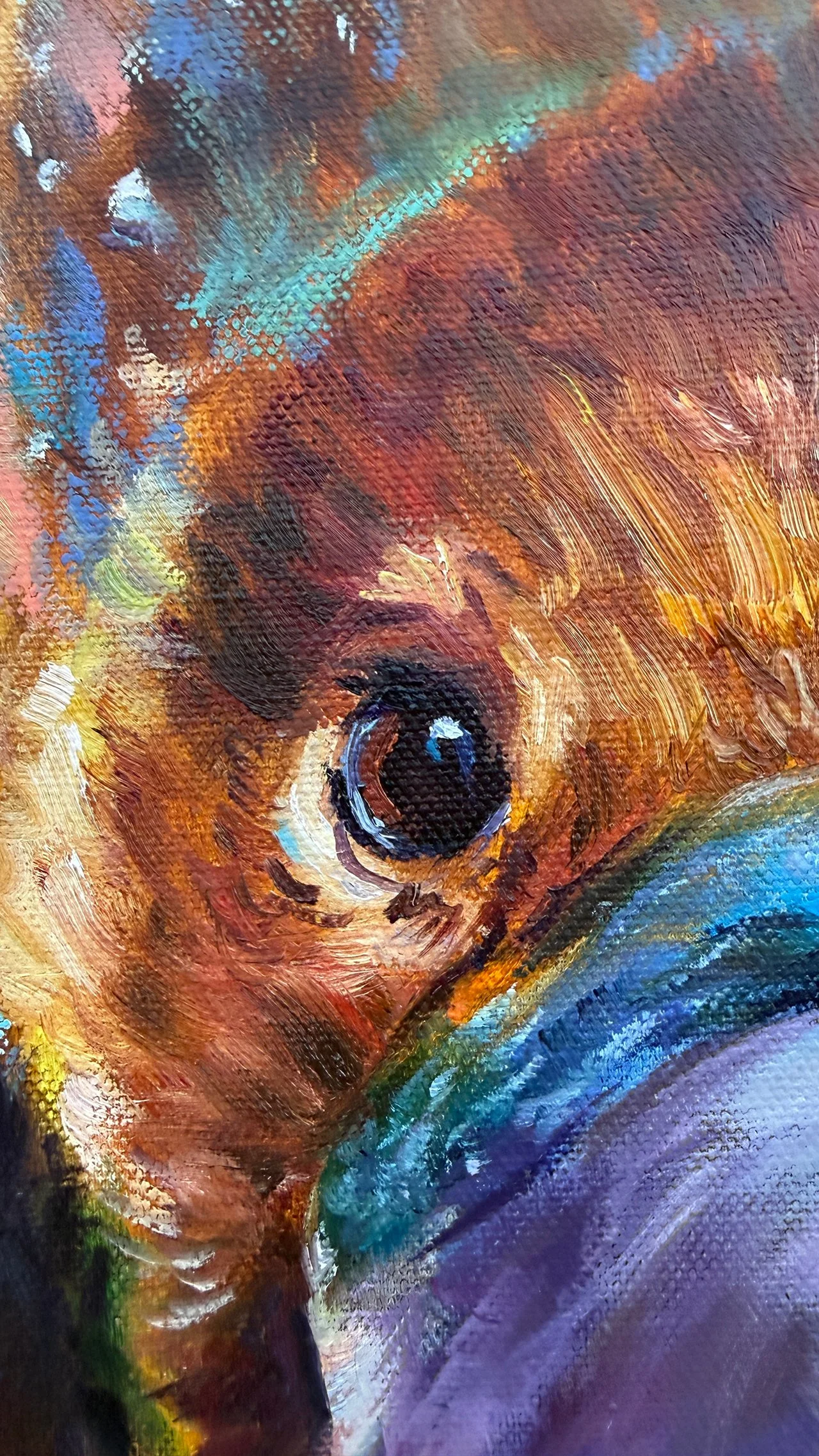 Close-up of a platypus eye with surrounding fur and subtle reflections in the water.