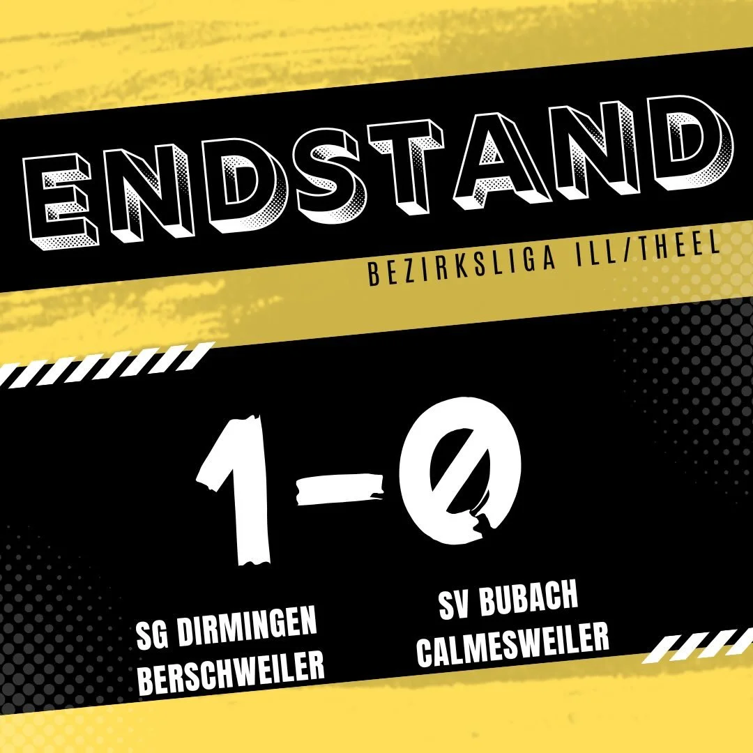 Ergebnisdienst 25. Spieltag

1. Mannschaft
Bei sch&ouml;nem Fr&uuml;hlingswetter gastierte man in Dirmingen und traf dort auf die SG Dirmingen/Berschweiler.
Beim Spiel gegen den Tabellenzweiten ging man motiviert ins Spiel. Nach kurzen Anpassungsprob