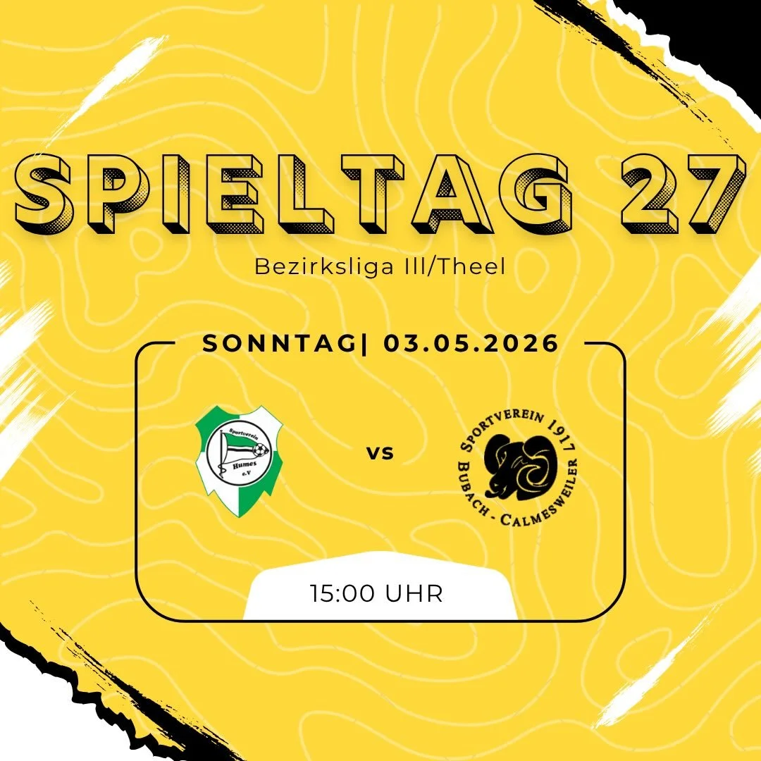 27. Spieltag

1. Mannschaft
📅 03.05.2026
⏰ 15:00 Uhr
📍 Humes 
🆚 @sv_humes 

2. Mannschaft
📅 03.05.2026
⏰ 15:00 Uhr
📍 Falscheid 
🆚 @scf.1947 

#kreisliga #bezirksliga #amateurfussball #svbc #missiondreipunkte