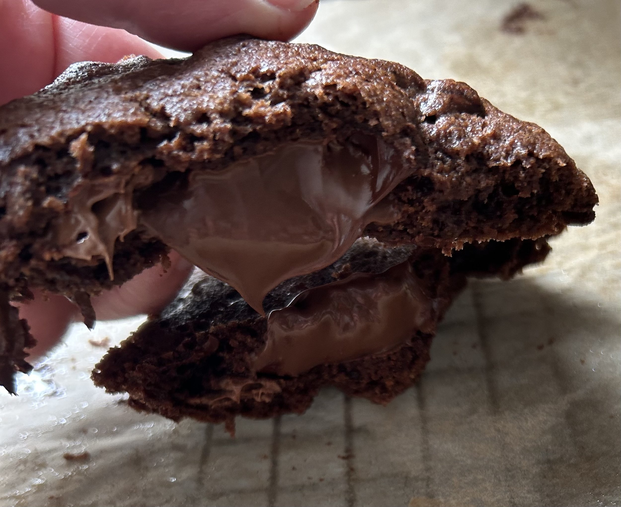 Triple Chocolate Nutella Filled Cookie