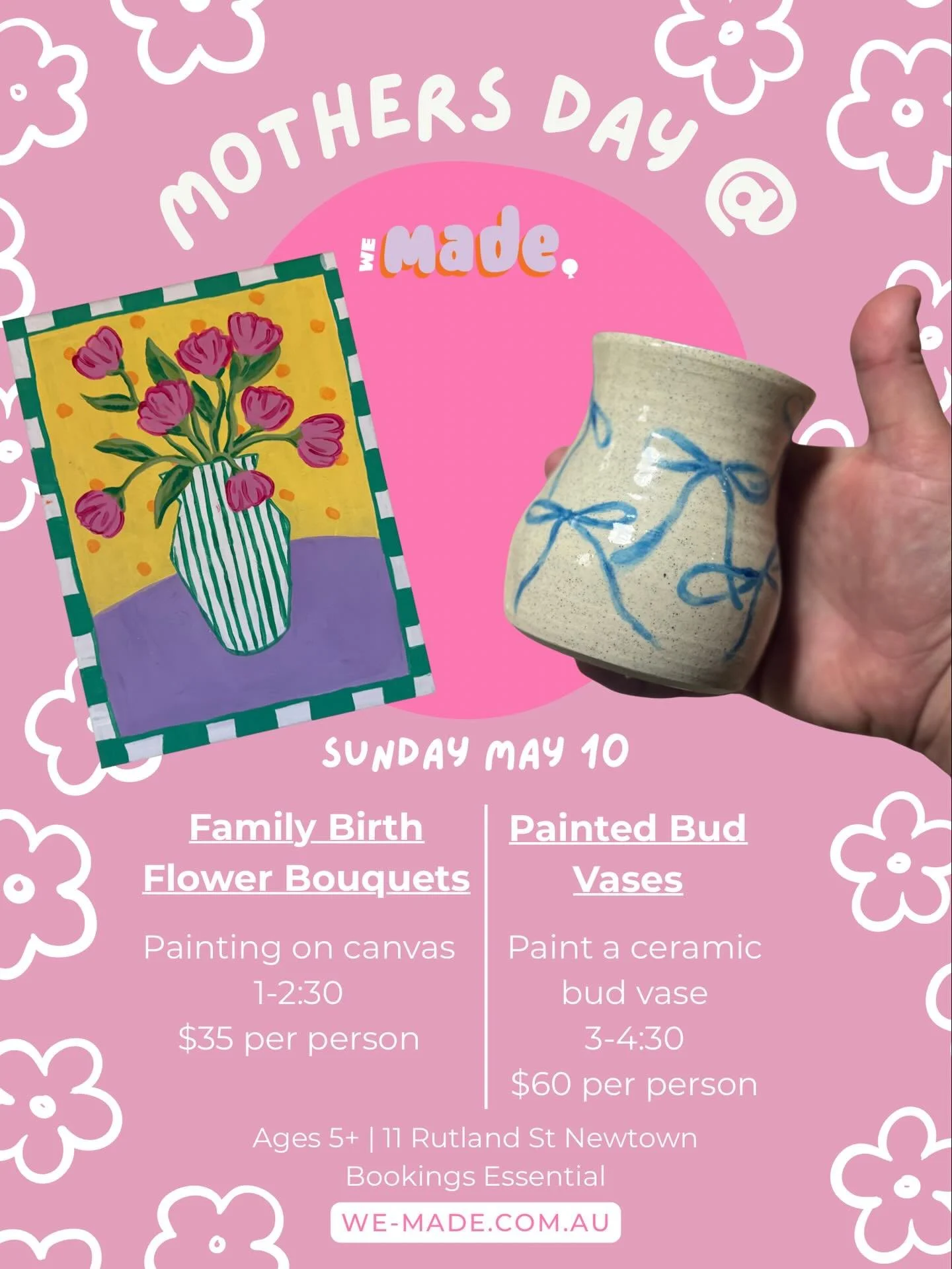 Make a mess Mum doesn&rsquo;t have to clean up this Mothers Day 🫶🏼

Join us in studio (with mum, grandma, aunty, special people in your life) &amp; create some wholesome memories. 
We launched these quietly to a select few yesterday &amp; both clas