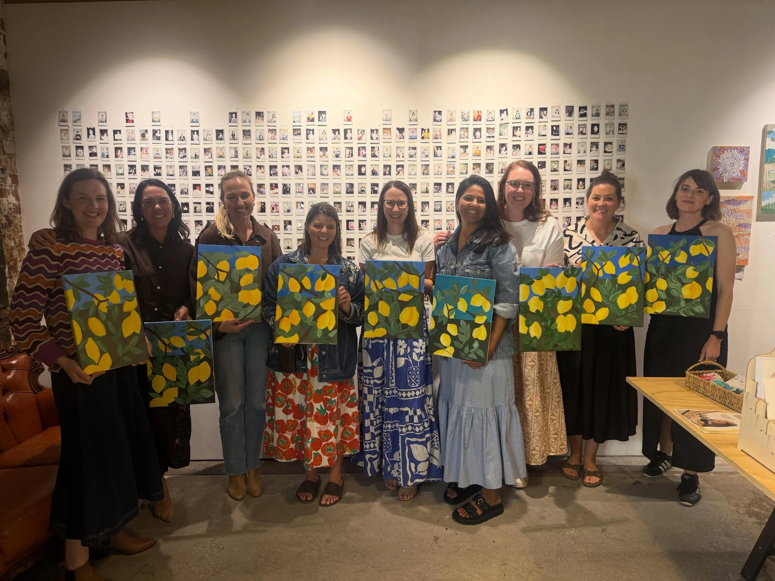 &ldquo;Nana&rsquo;s Lemon Tree&rdquo; on the canvas for last weeks Paint + Sip 🍋