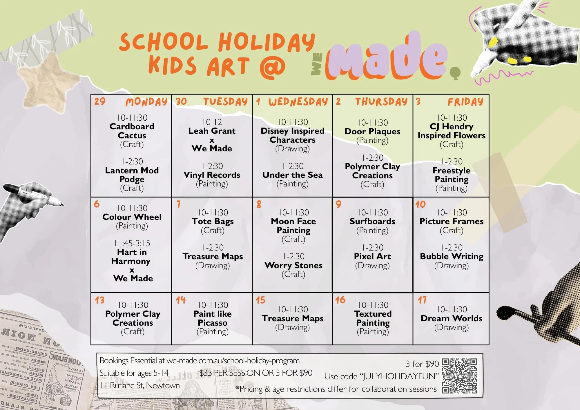 Our JULY SCHOOL HOLIDAYS go live tomorrow at 7pm (or now if you&rsquo;re subscribed to our emails 👀)!!! You won&rsquo;t want to miss this. 3 whole weeks of creative, wholesome fun (yes 3, if your kids have an extra week off, we&rsquo;ve got you cove
