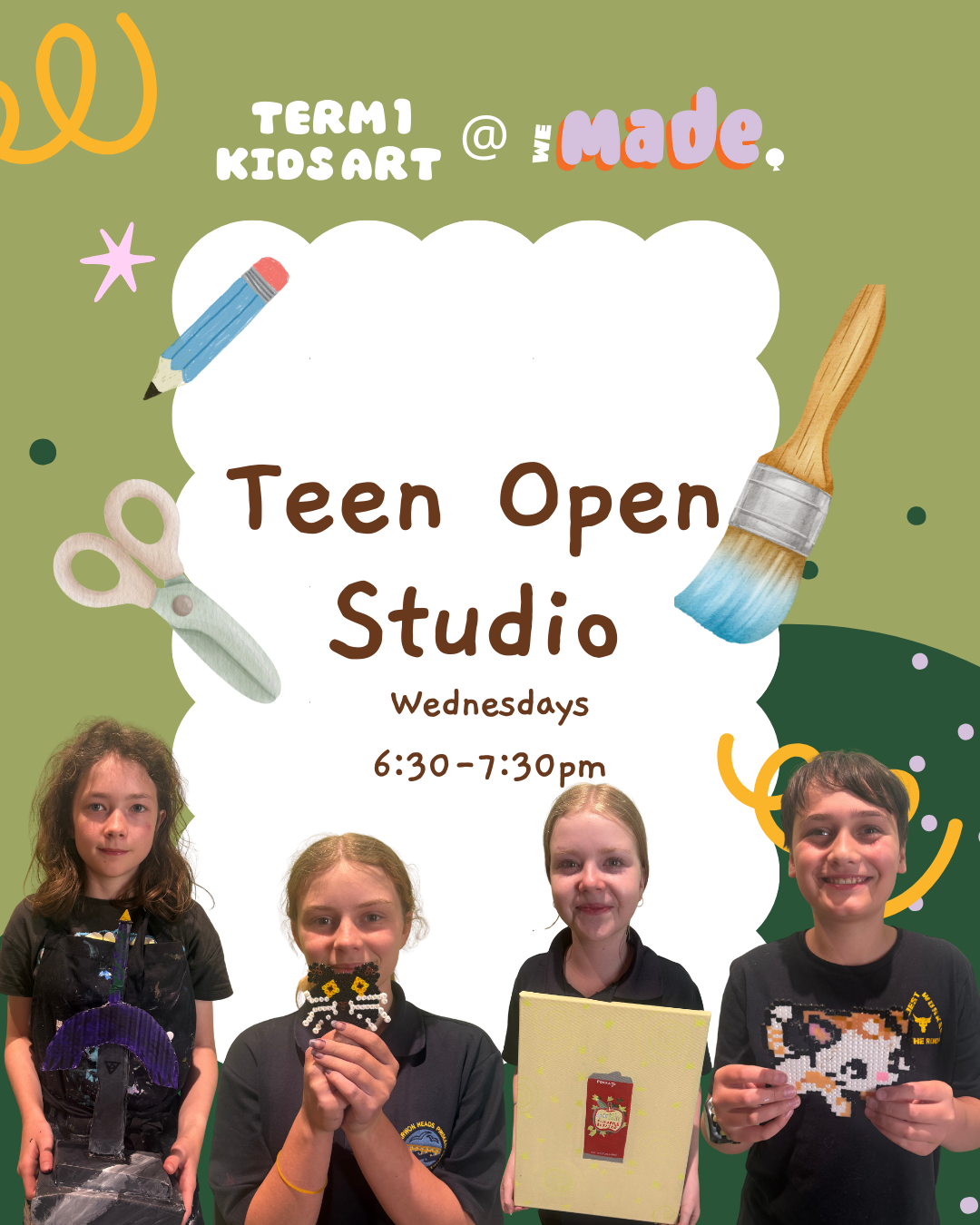 Teens Open Studio Wednesday 6:30–7:30pm