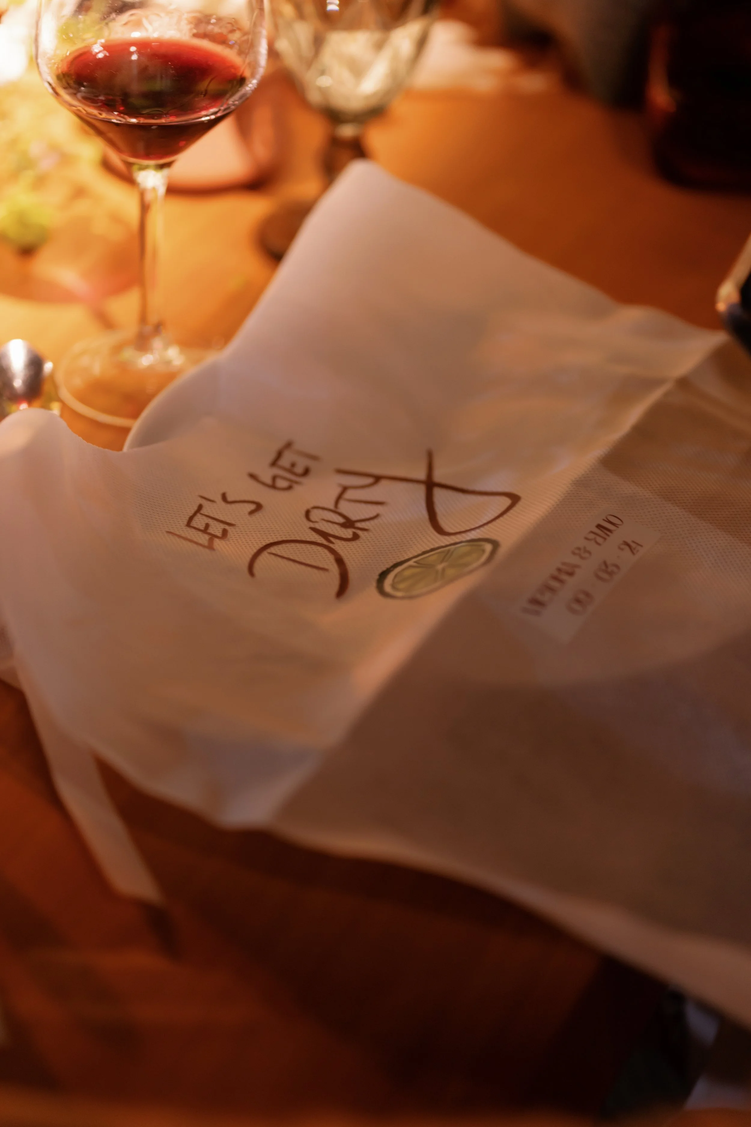 V&E - 
Hand-lettered details, illustrated taquiza bibs & custom packaging
