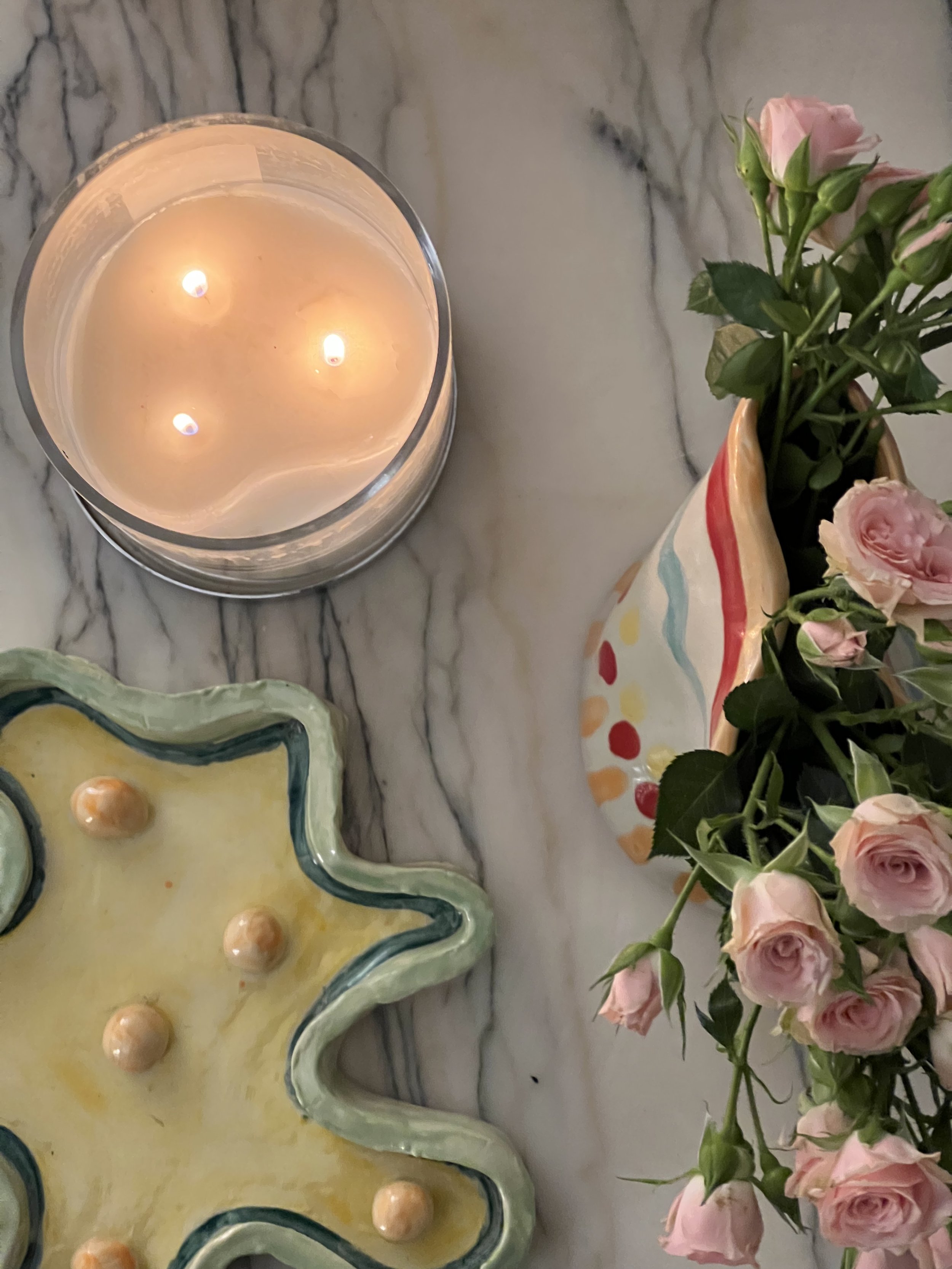 Ceramic trinket dish & vase