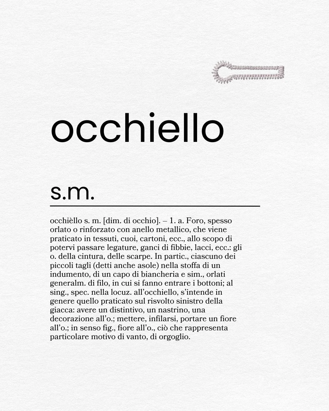 DIZIONARIO SARTORIALE - LETTERA O