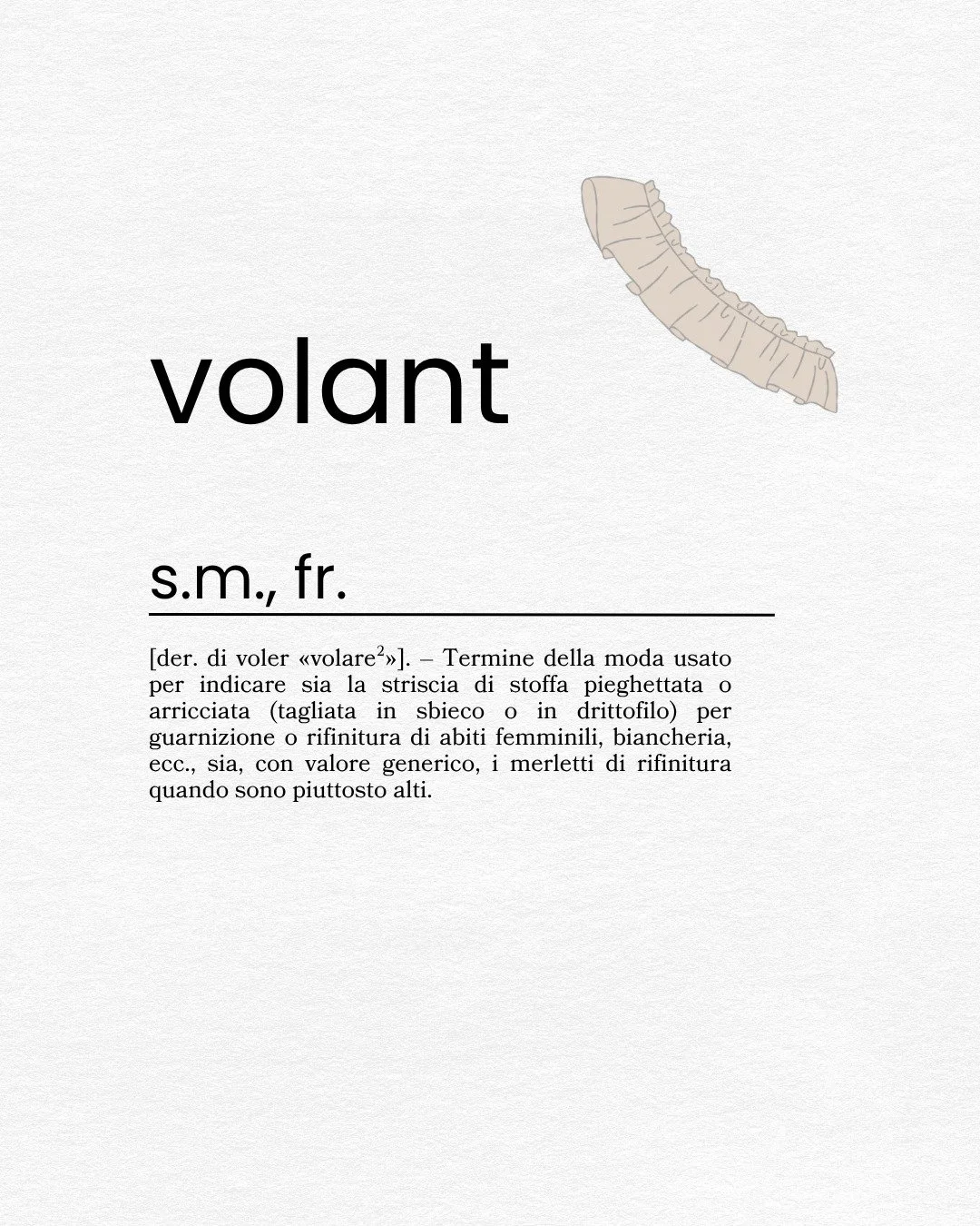 DIZIONARIO SARTORIALE - LETTERA V