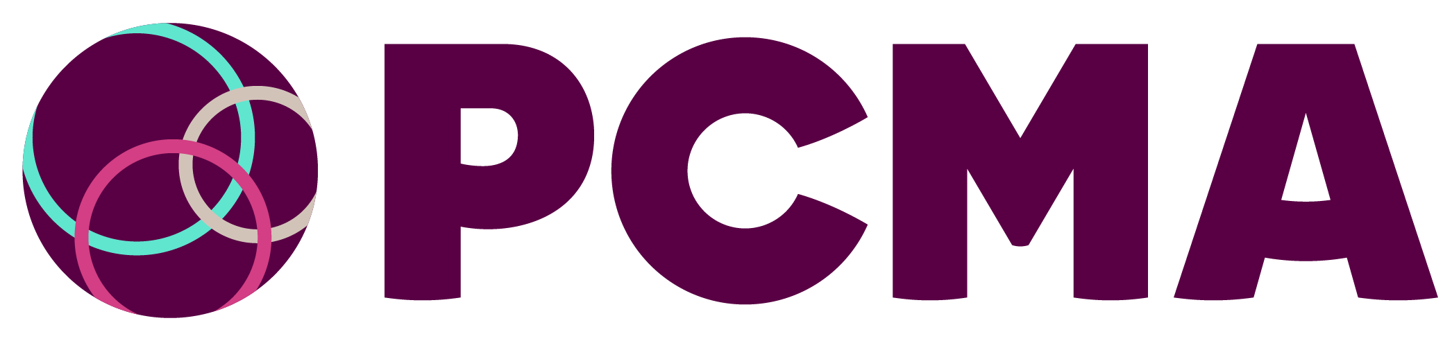 PCCMA logo with purple text and interconnected multi-colored circles