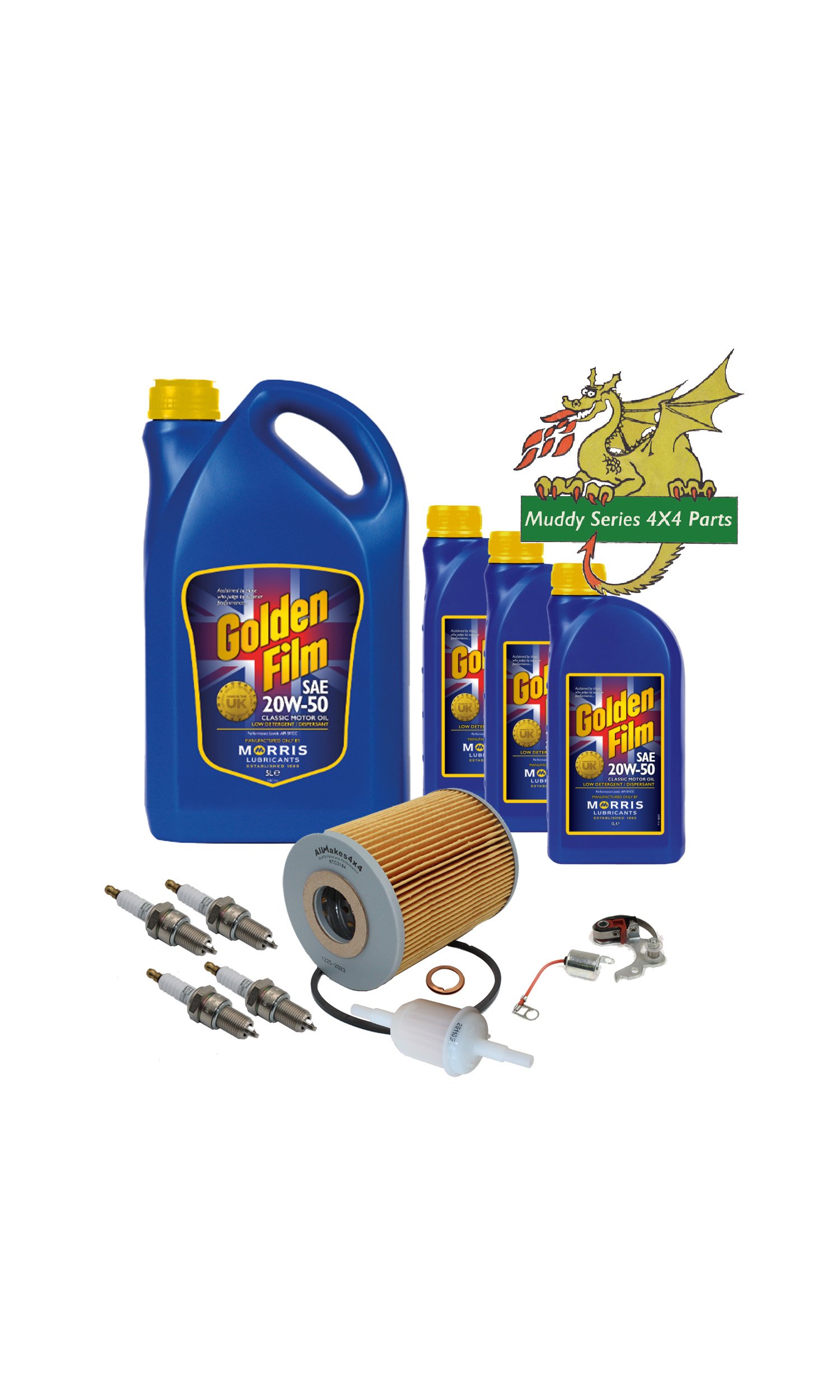 Land Rover Series 2.25 Lucas Style Sliding Points Service Kit DA6033 & Morris 15W50 Oil MUP001 MUP005