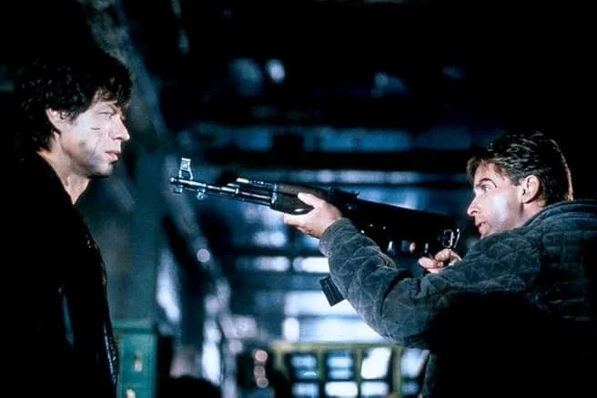 Emilio Estevez and Mick Jagger in Freejack (1992)