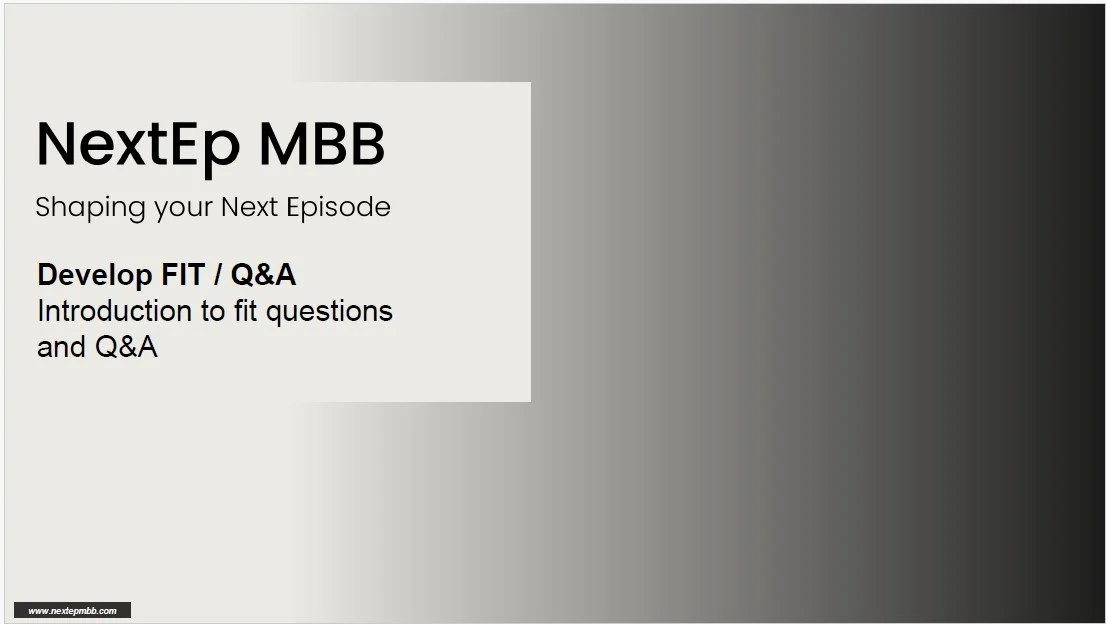 Fit and PEI interview guide with examples of personal questions and guidelines for structuring clear answers in consulting.
