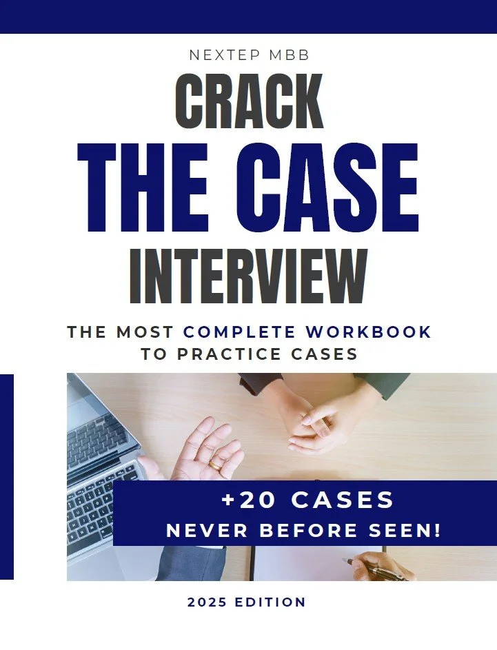 Portada del libro Crack The Case Interview. Guía para entrevistas de caso con 20 simulaciones realistas, gráficos profesionales y soluciones completas. Ideal para procesos en McKinsey, BCG, Bain y otras consultoras estratégicas.