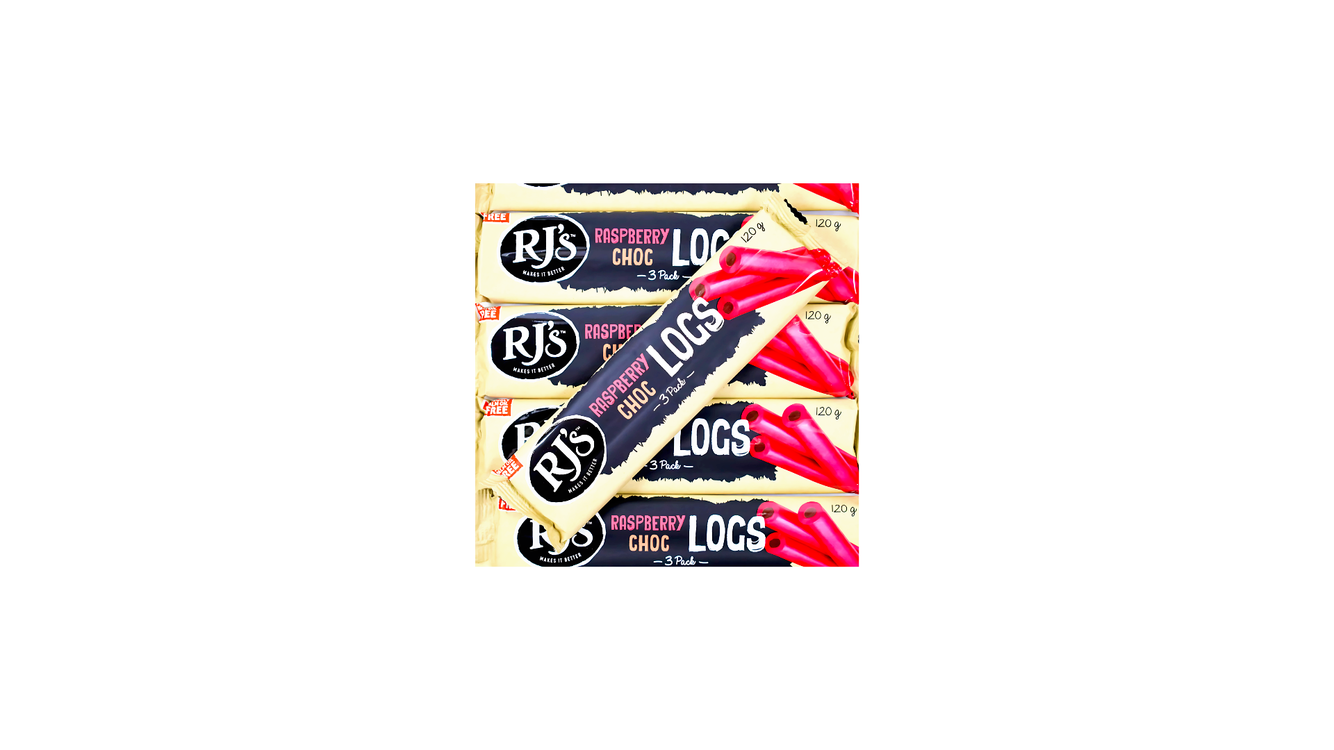 RJ's Raspberry Choc Logs 120g