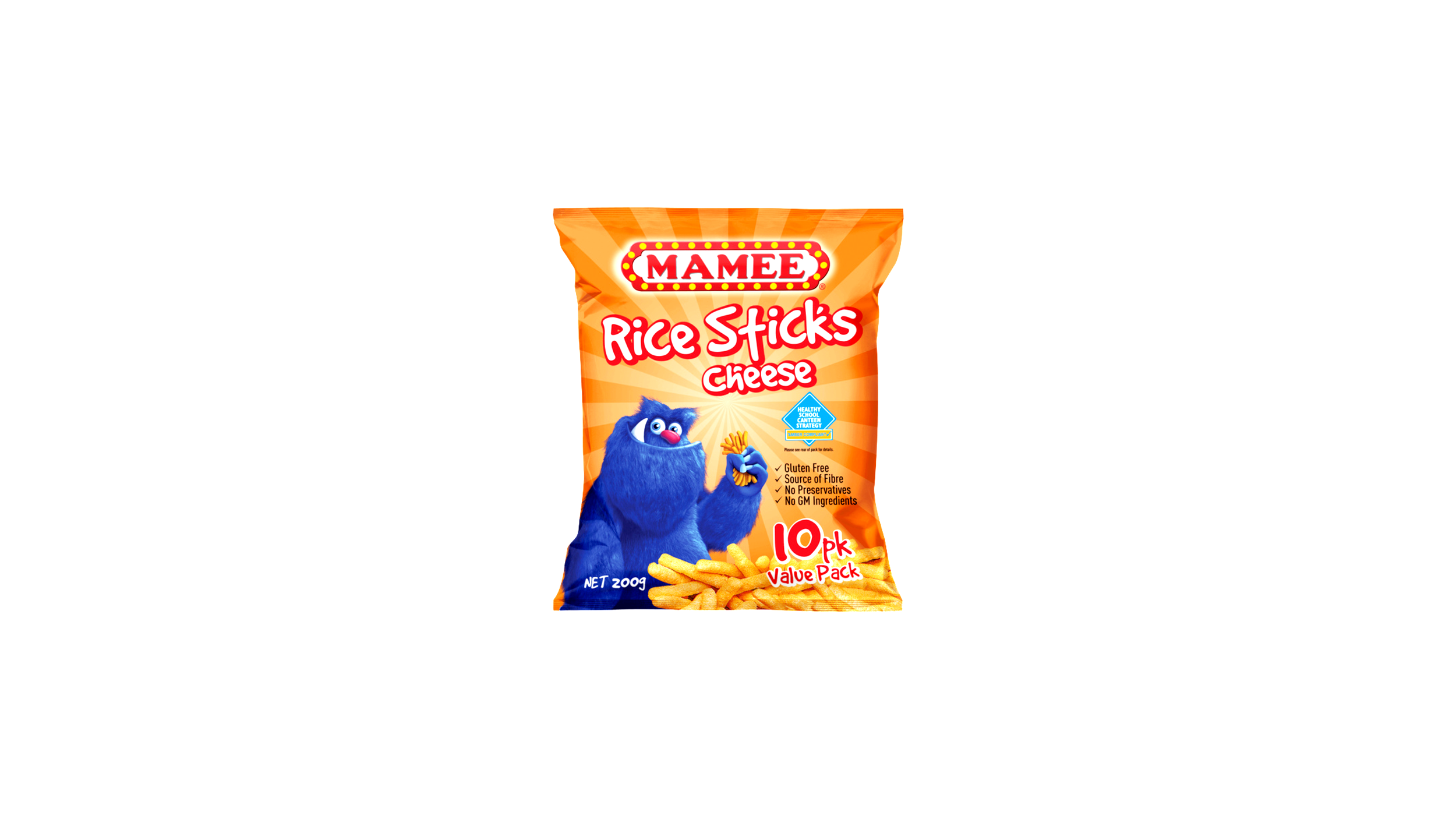 Mamee Cheese Rice Sticks (200g) 20g x 10