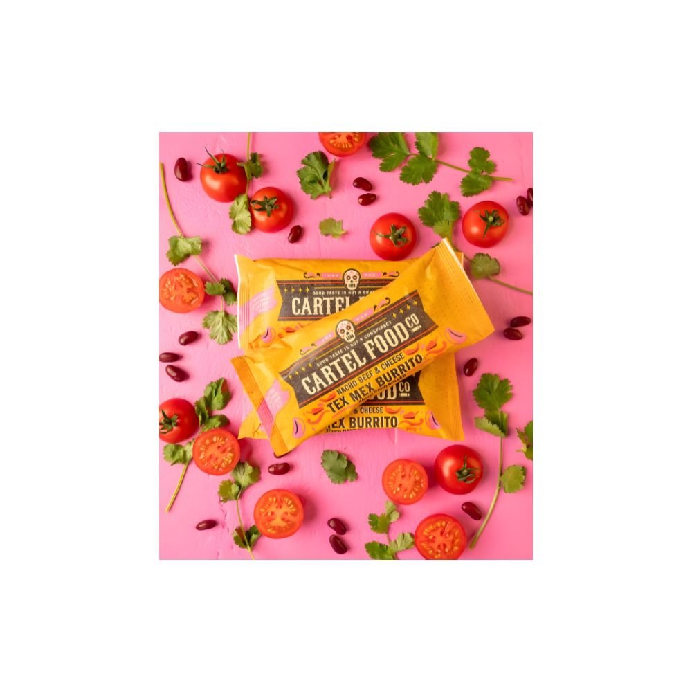 Inspired by nachos. Tex mex is prime beef simmered in our custom spice blend along with ancho chillies, mixed with our ‘made from scratch” refried beans. Then we load in some kidney beans and cheddar cheese for a kickin’ cantina style burrito.