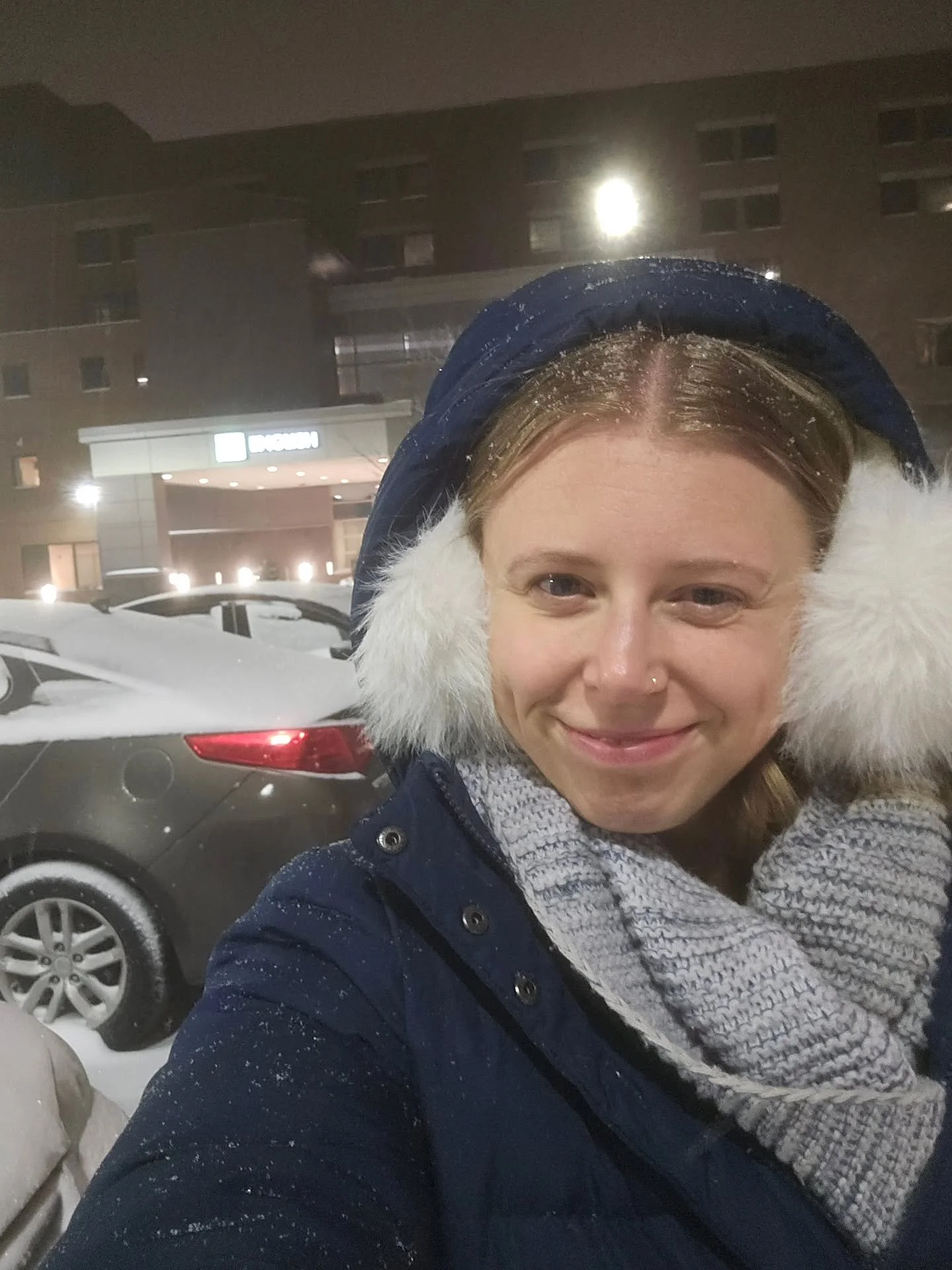 I could not be more proud of and impressed by the incredible first time mom who gave birth in the wee hours of the morning, while the heavens opened to bless us with this beautiful snow! What a beautiful sign of joy, light, and peace. ❄️