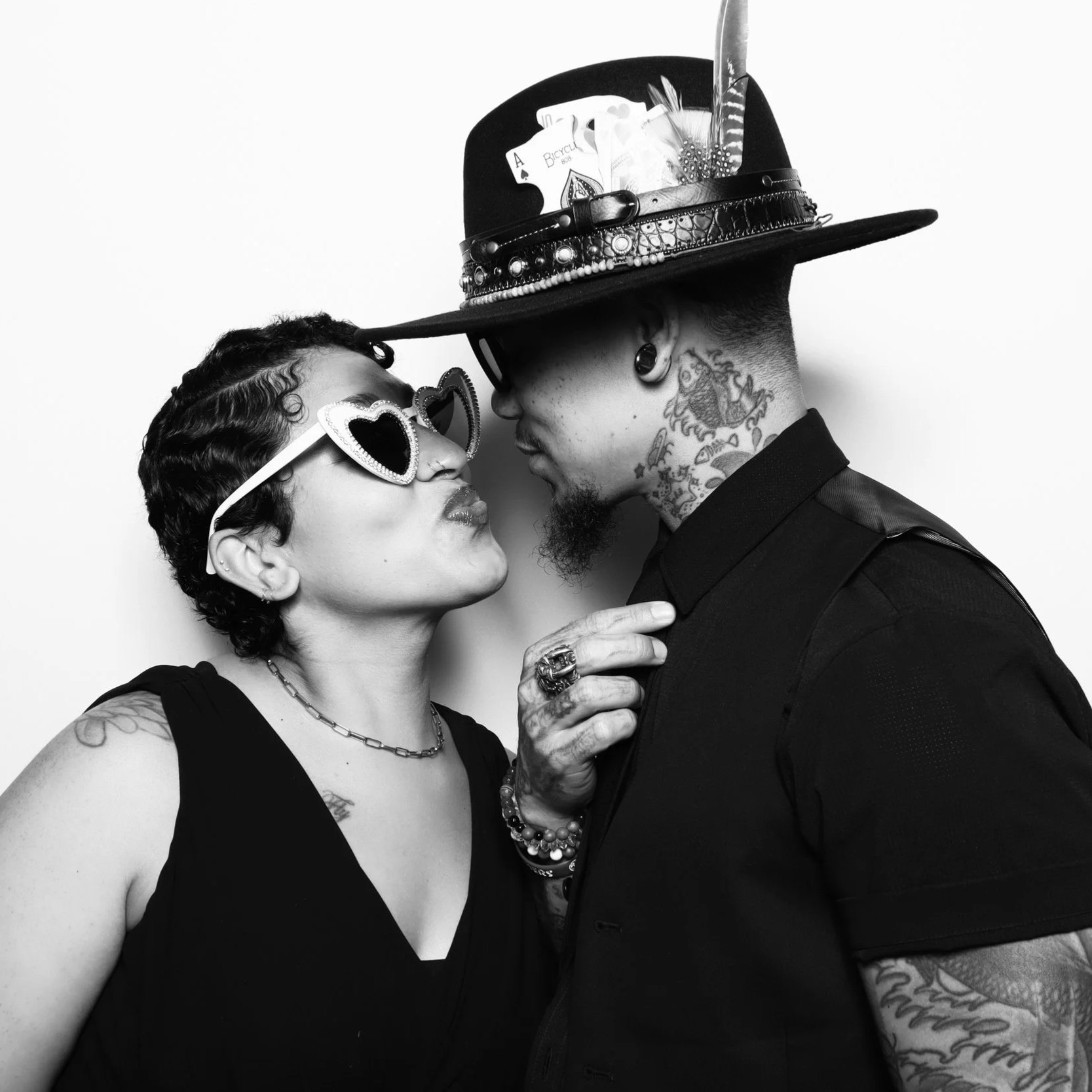 Black and white photo couple