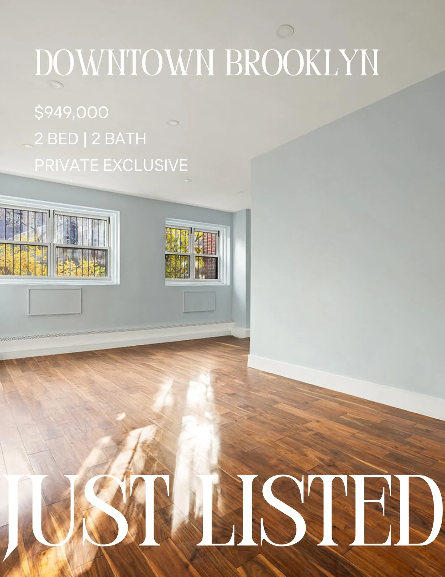 JUST LISTED 🚀, IN CONTRACT&nbsp;👏🏼 &amp; SOLD 🤩

Downtown Brooklyn - Just Listed
2BR/2BA
Ask: $949K
Agent @jacquelynnrm
Agent @marquardt_nyc

37 Bridge St, 3G - In Contract
1BD/1BA
Last Ask: $1.099M
Agent @dbrenerzolan

175 Willoughby St, 11L - I