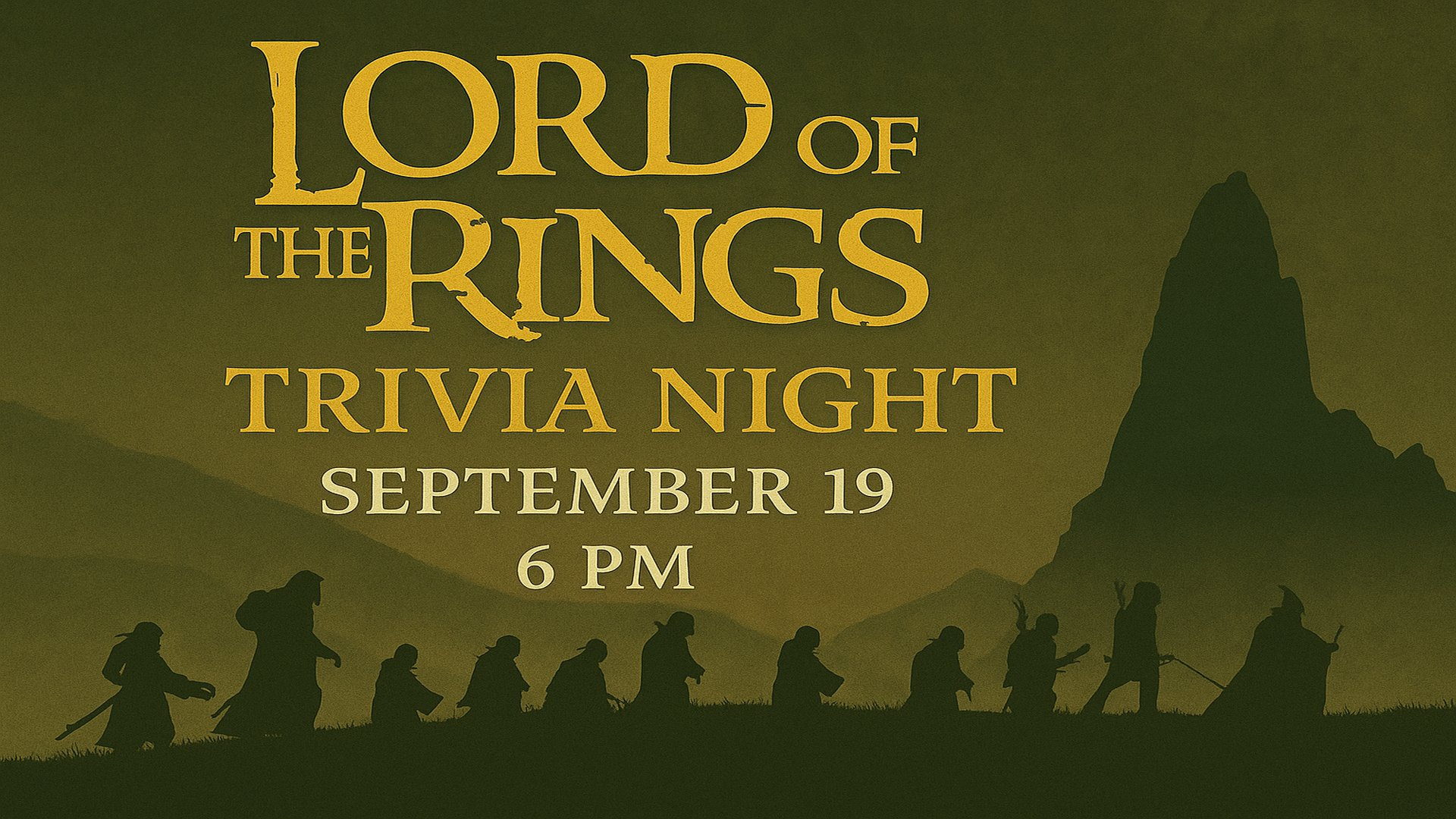 Lord Of The Rings Trivia Night
